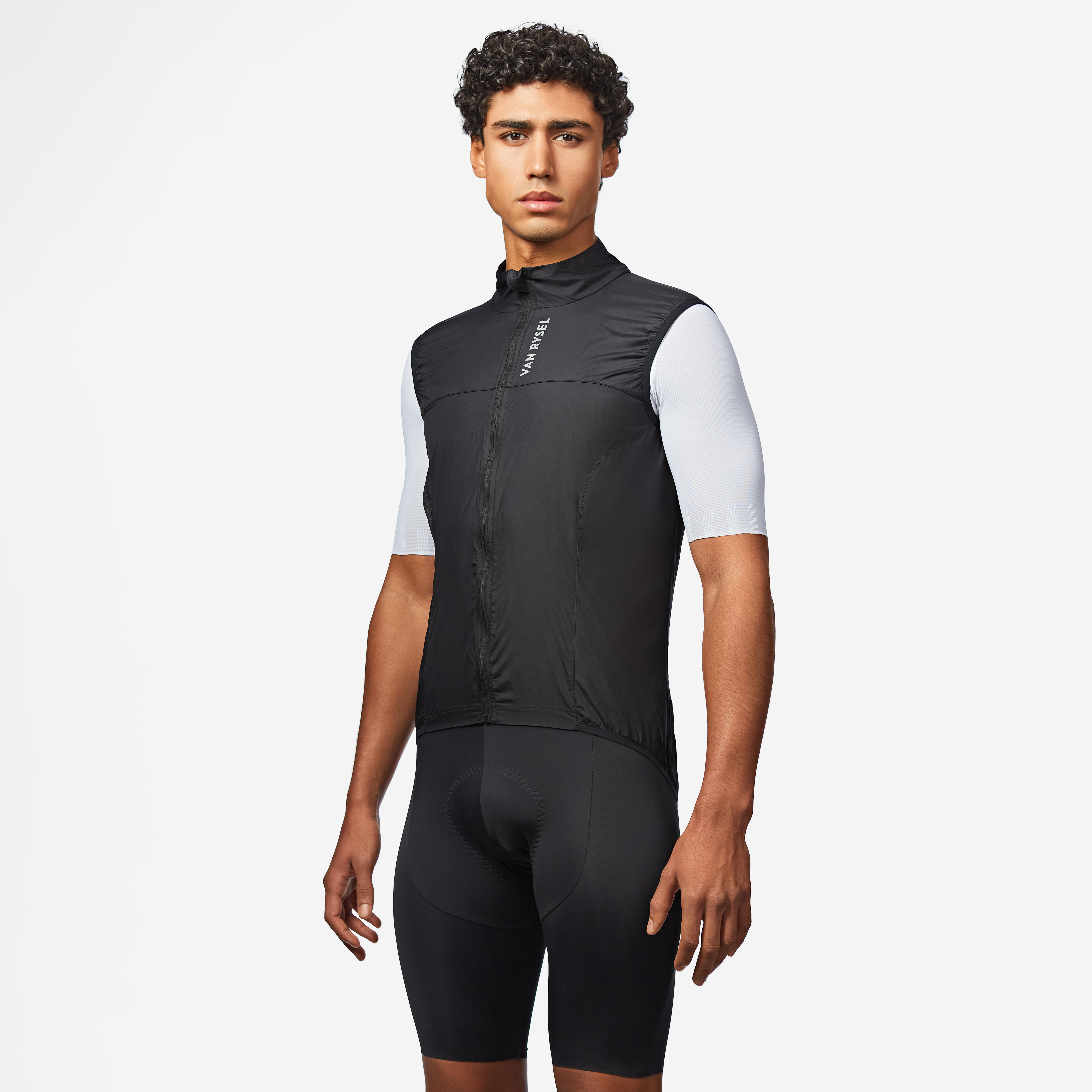 Men's Road Cycling Ultra-Light Sleeveless Windproof Vest, RoadR 500 Black