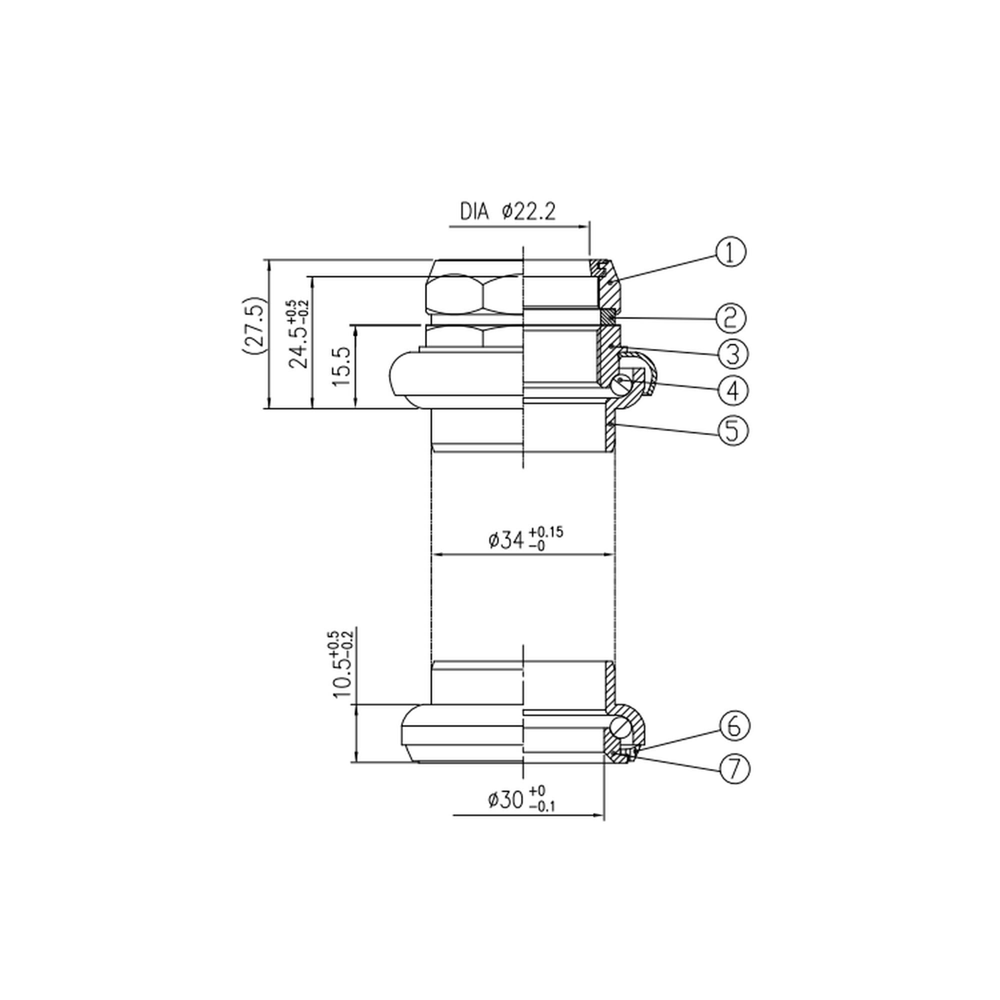 1 1/8" Threaded Headset - Black