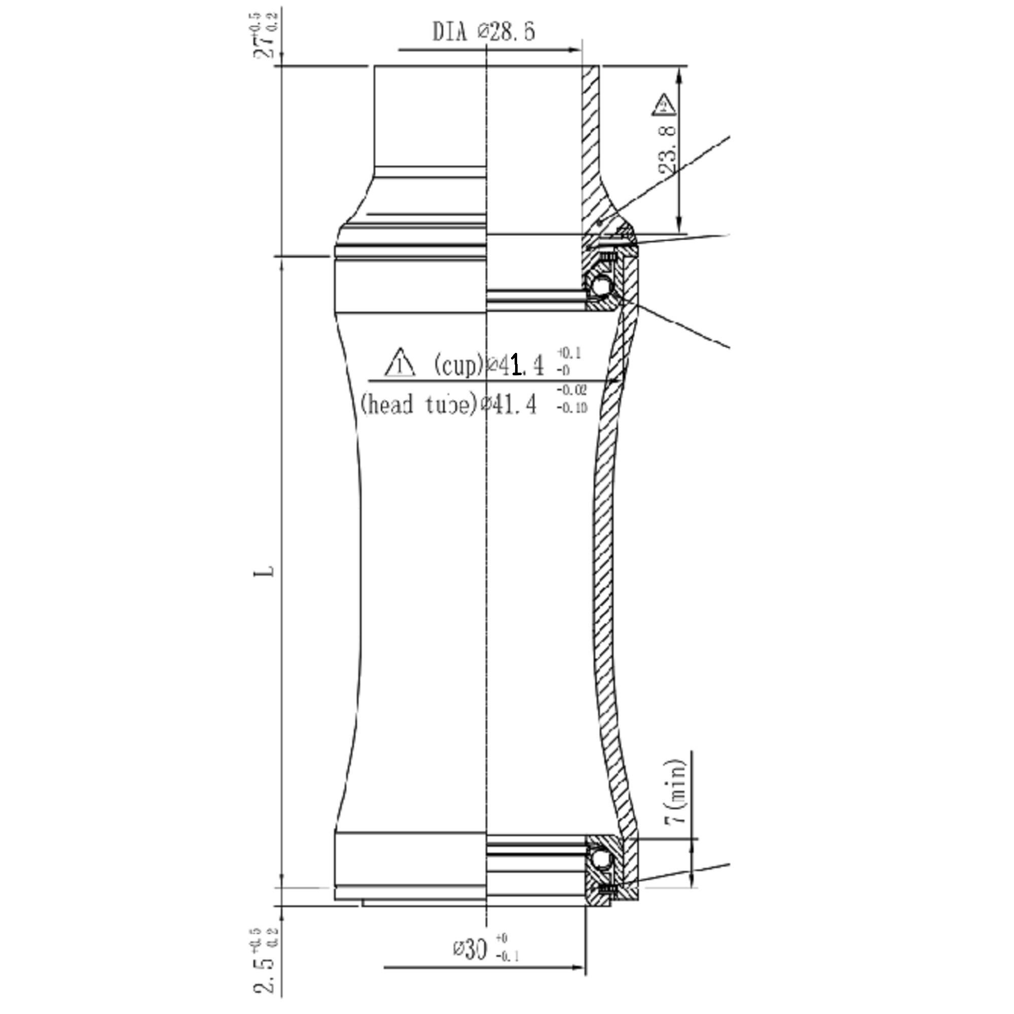 1 1/8" Semi-Integrated Headset - ZS41.4/28.6 ZS41.4/30 Black