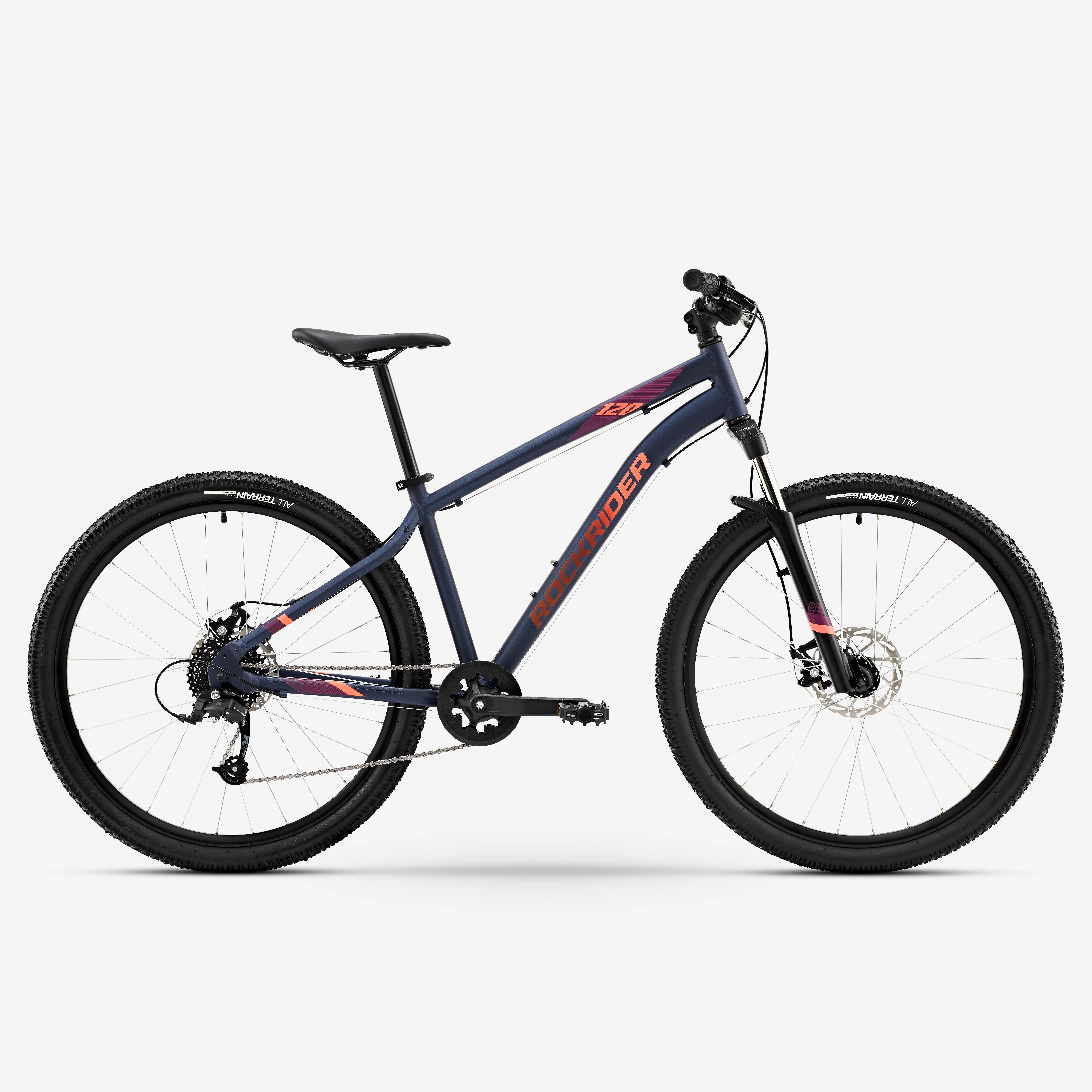 Women's Disc Mountain Bike - ST 120 Blue/Pink