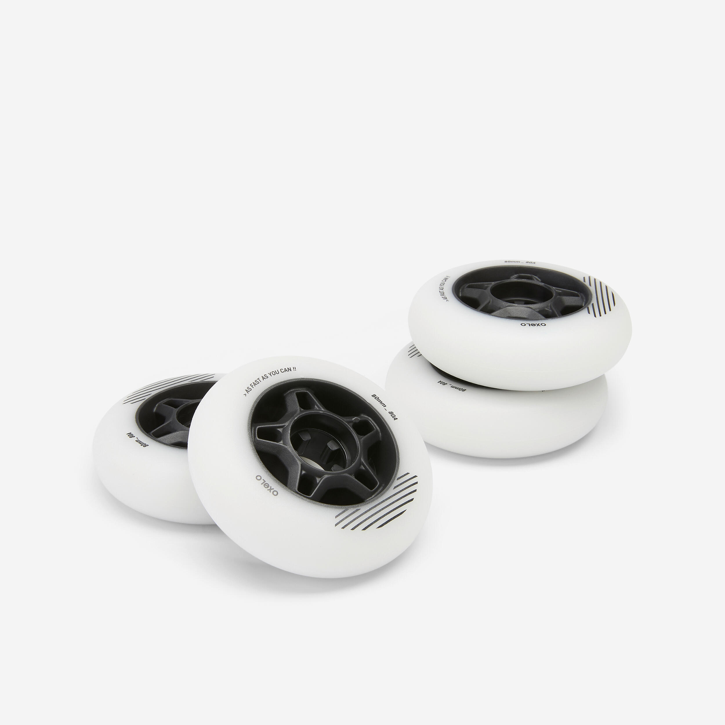Inline Skating Wheels 4-Pack 80mm 80A - Adults
