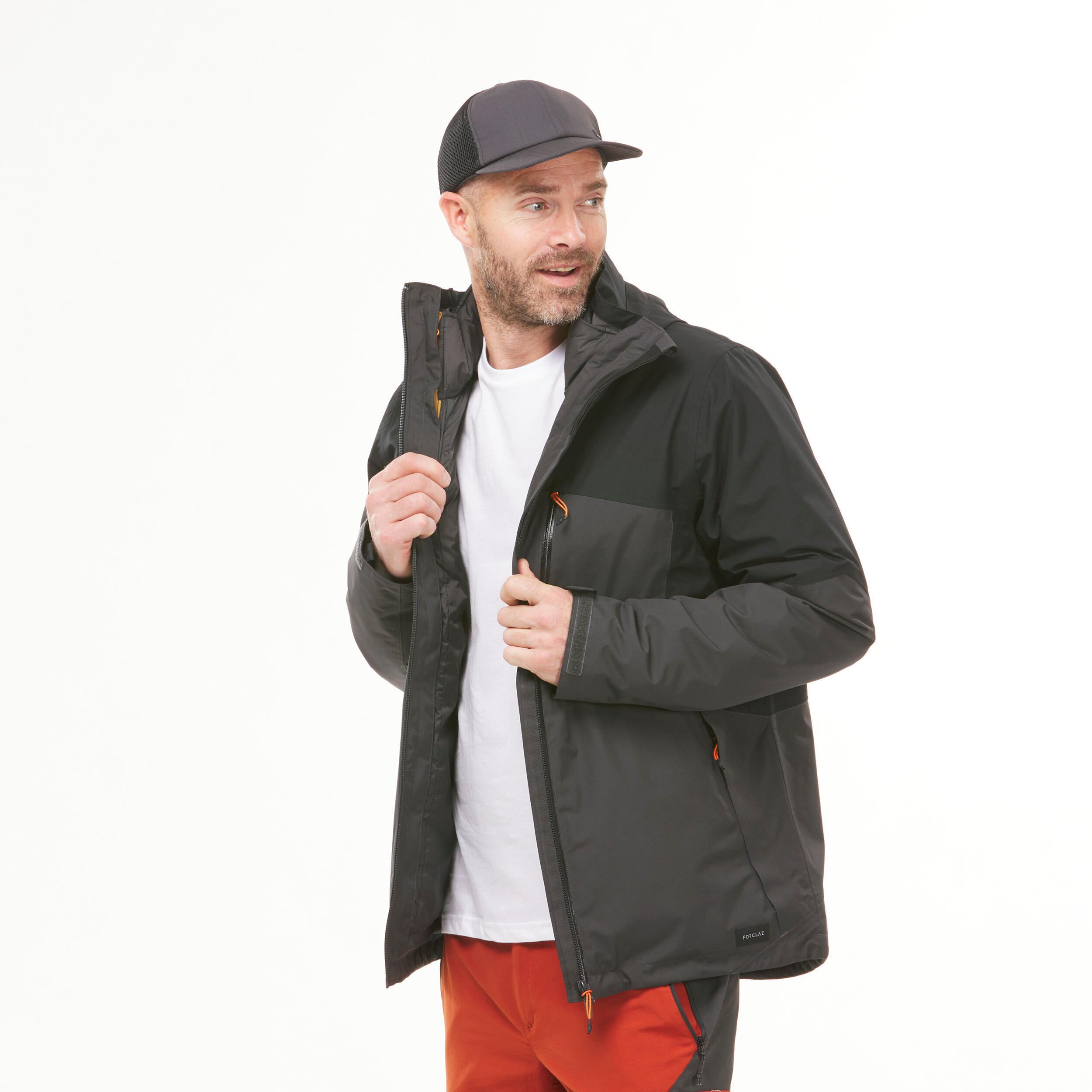Menâs 3-in-1 Waterproof Hiking Jacket, MH 500 Mountain