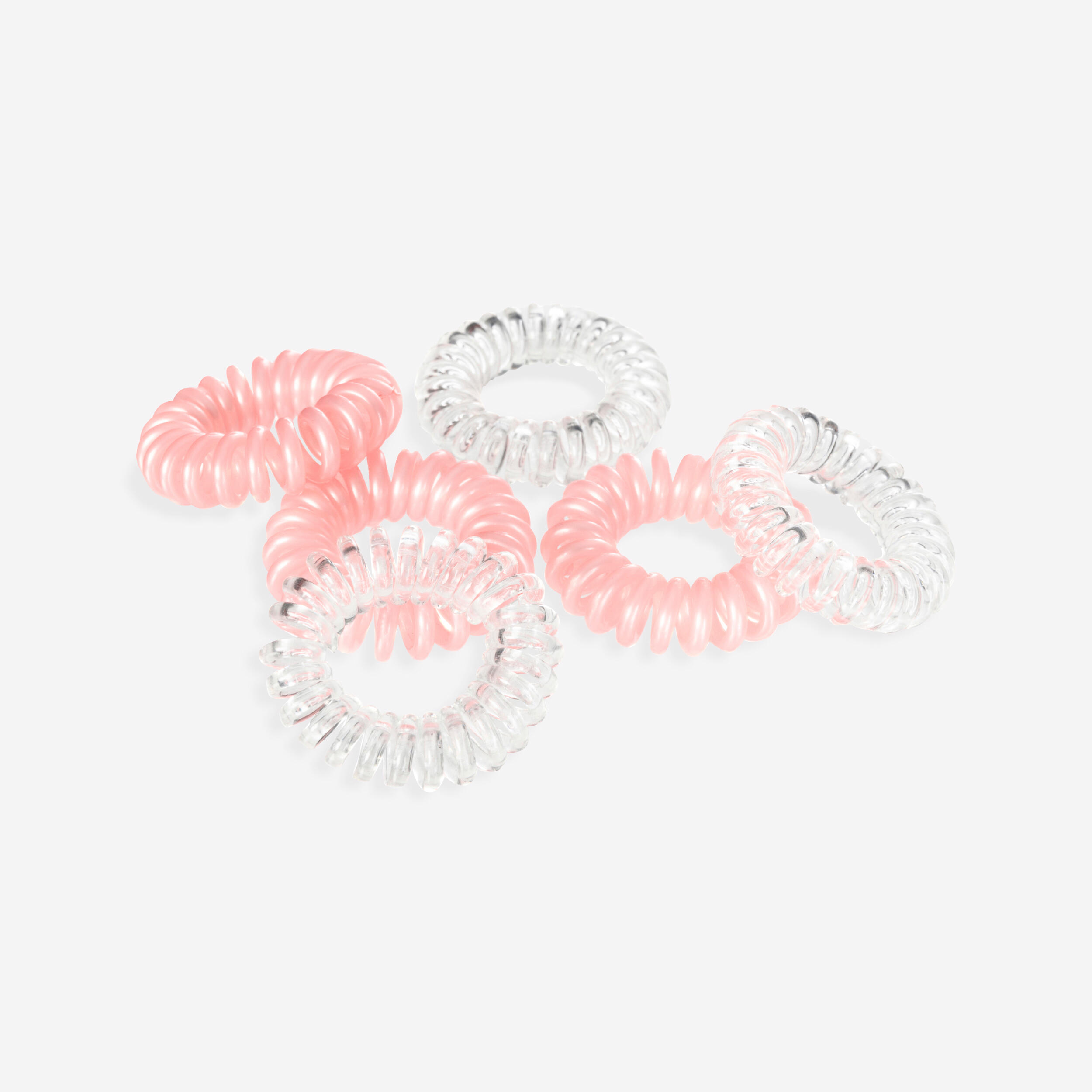 Fitness Hair Tie 6-Pack - Pink/Transparent