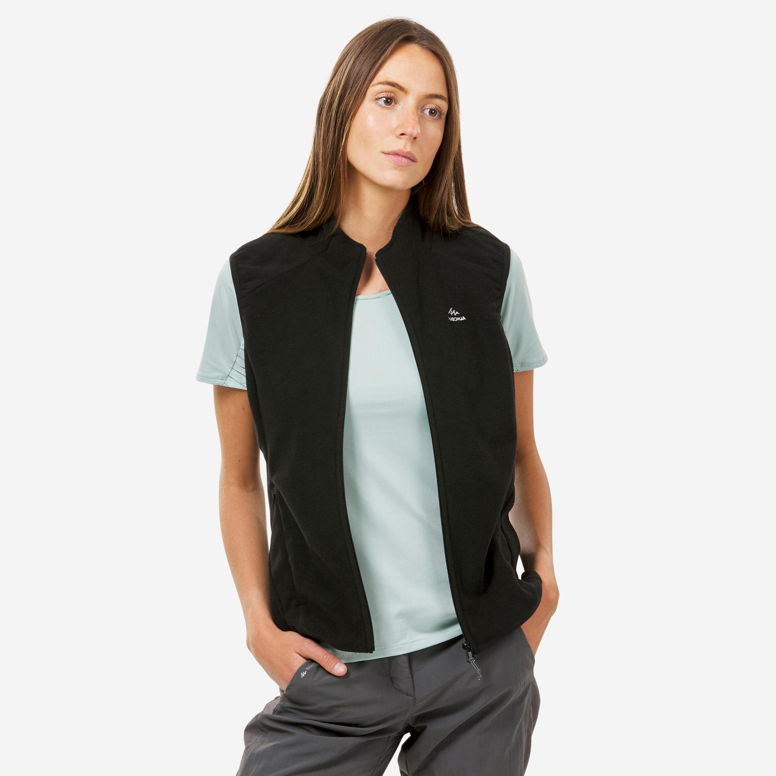 Womenâs Fleece Hiking Vest - MH 120