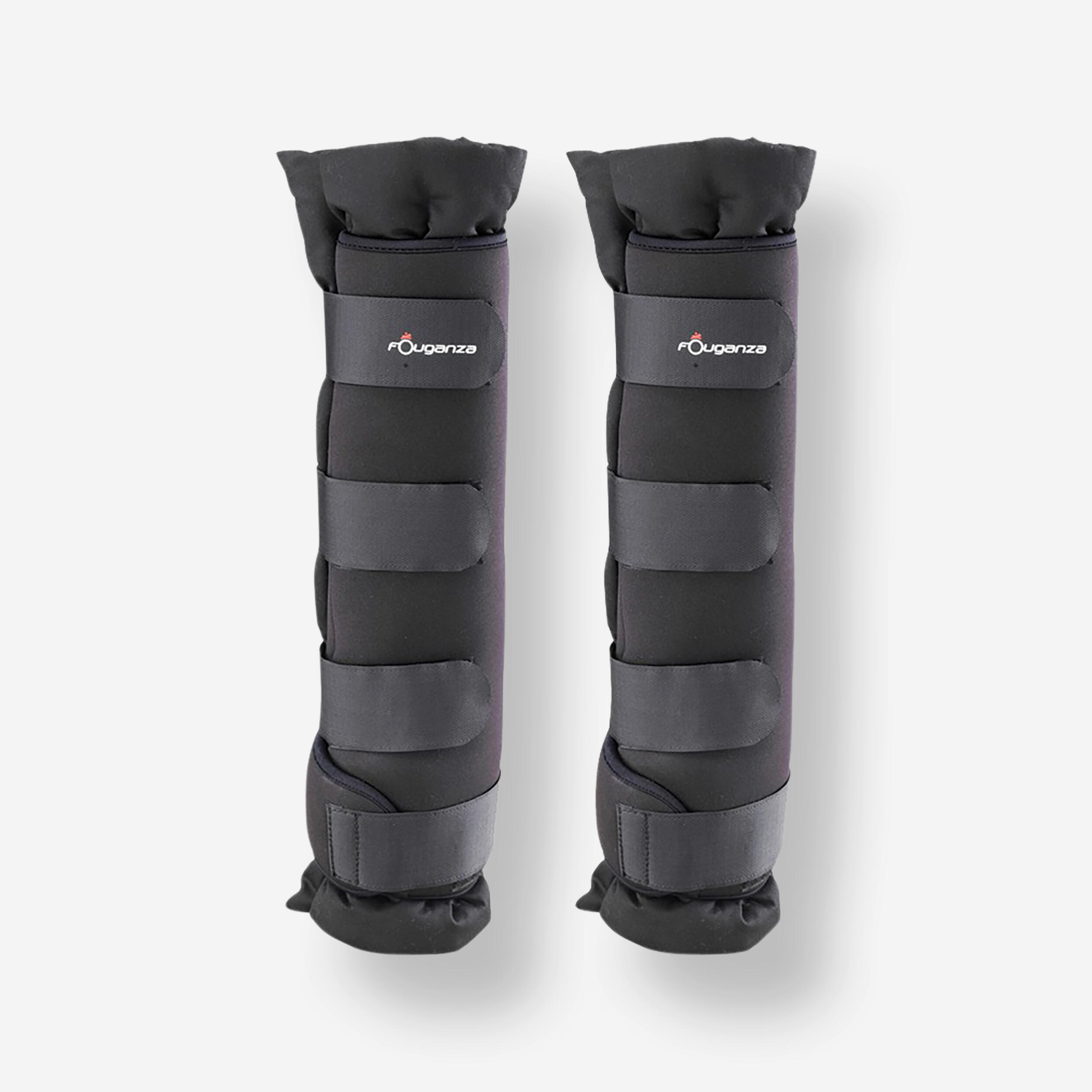 Horse Riding Stable Boots With Integrated Cotton Pads For Horse Pair - Black