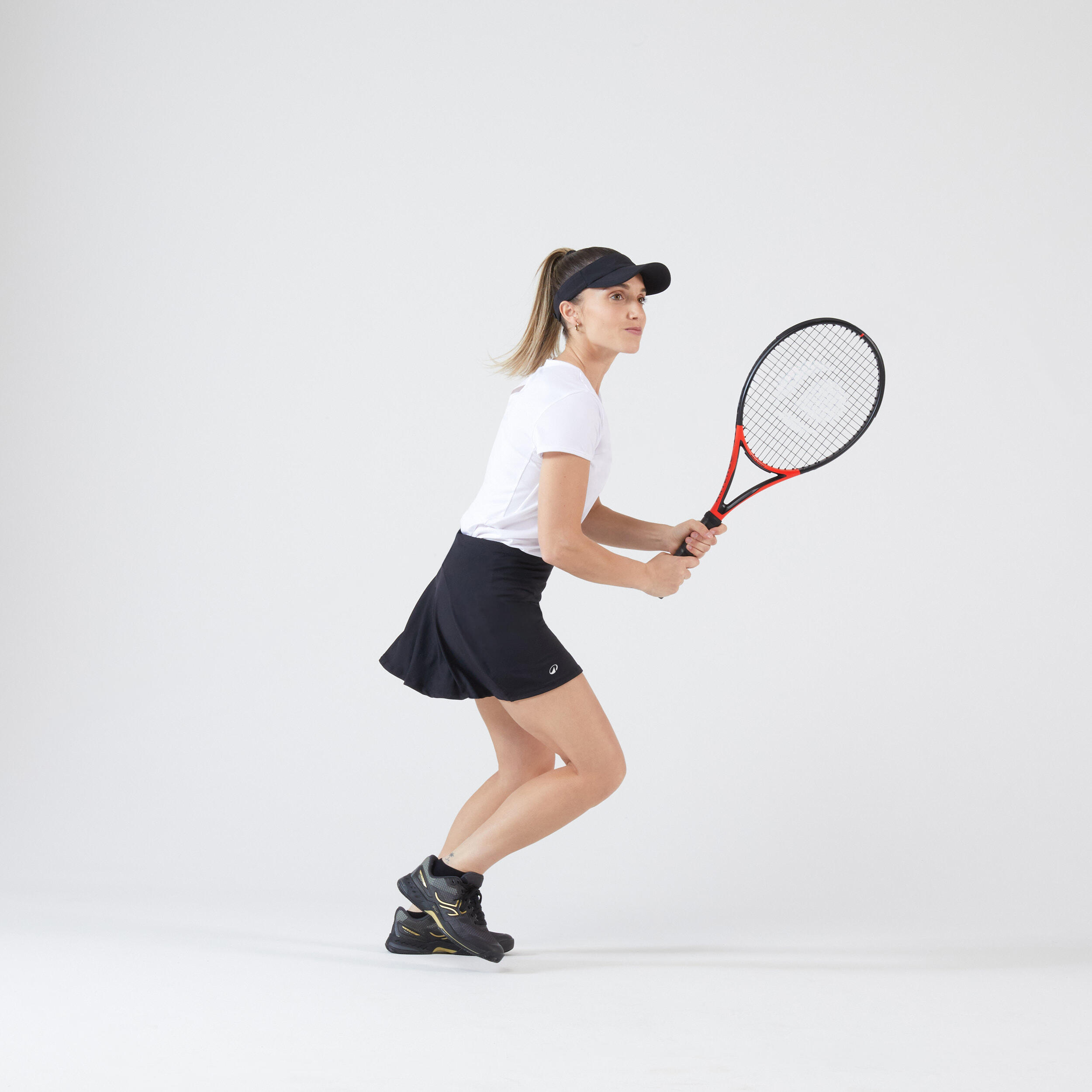 Women's Quick-Dry Tennis Skirt - Essential 100 Black
