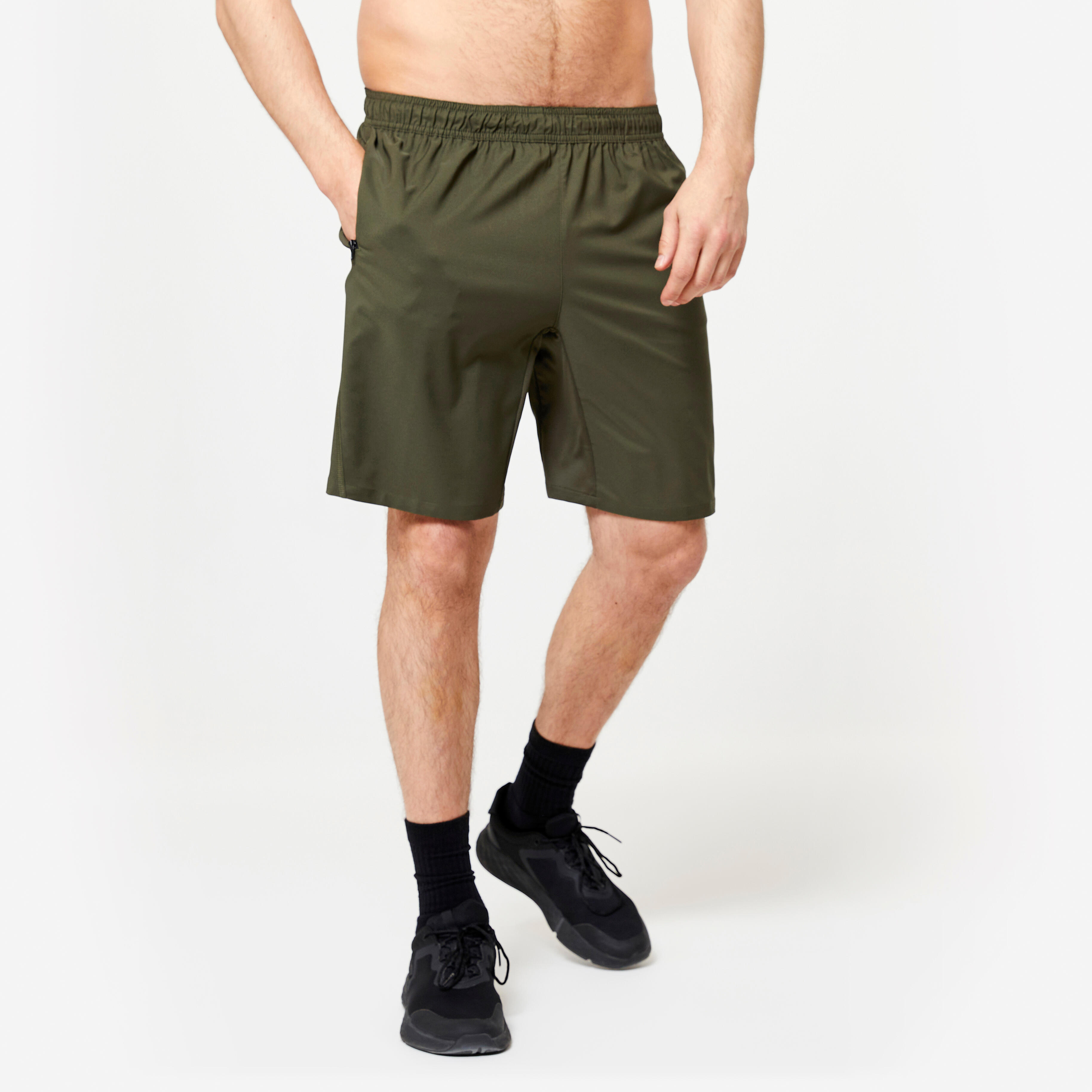 Men's Breathable Fitness Shorts with Zip Pockets, 120