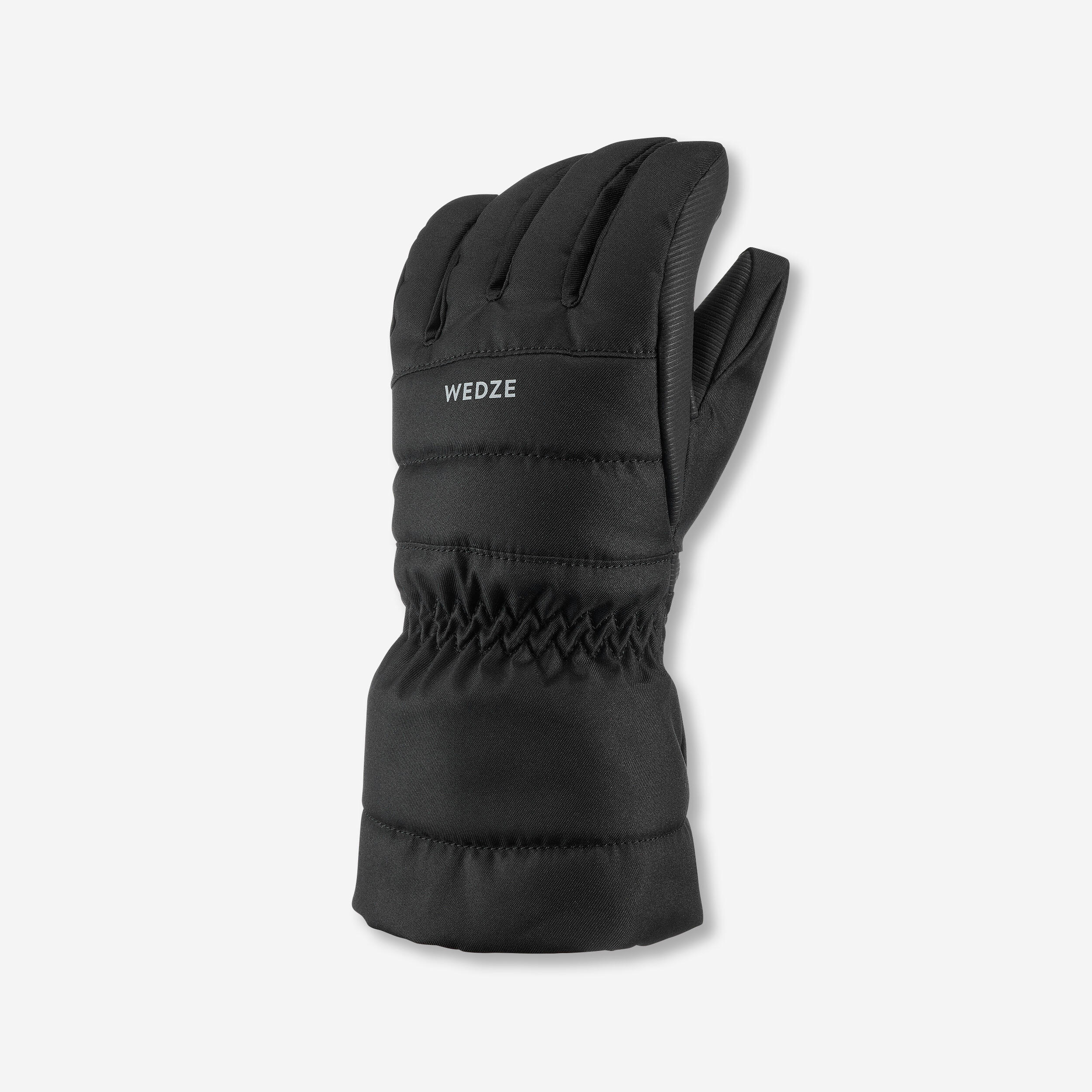 Kids' Waterproof Warm Gloves - Ski 500 JR Black