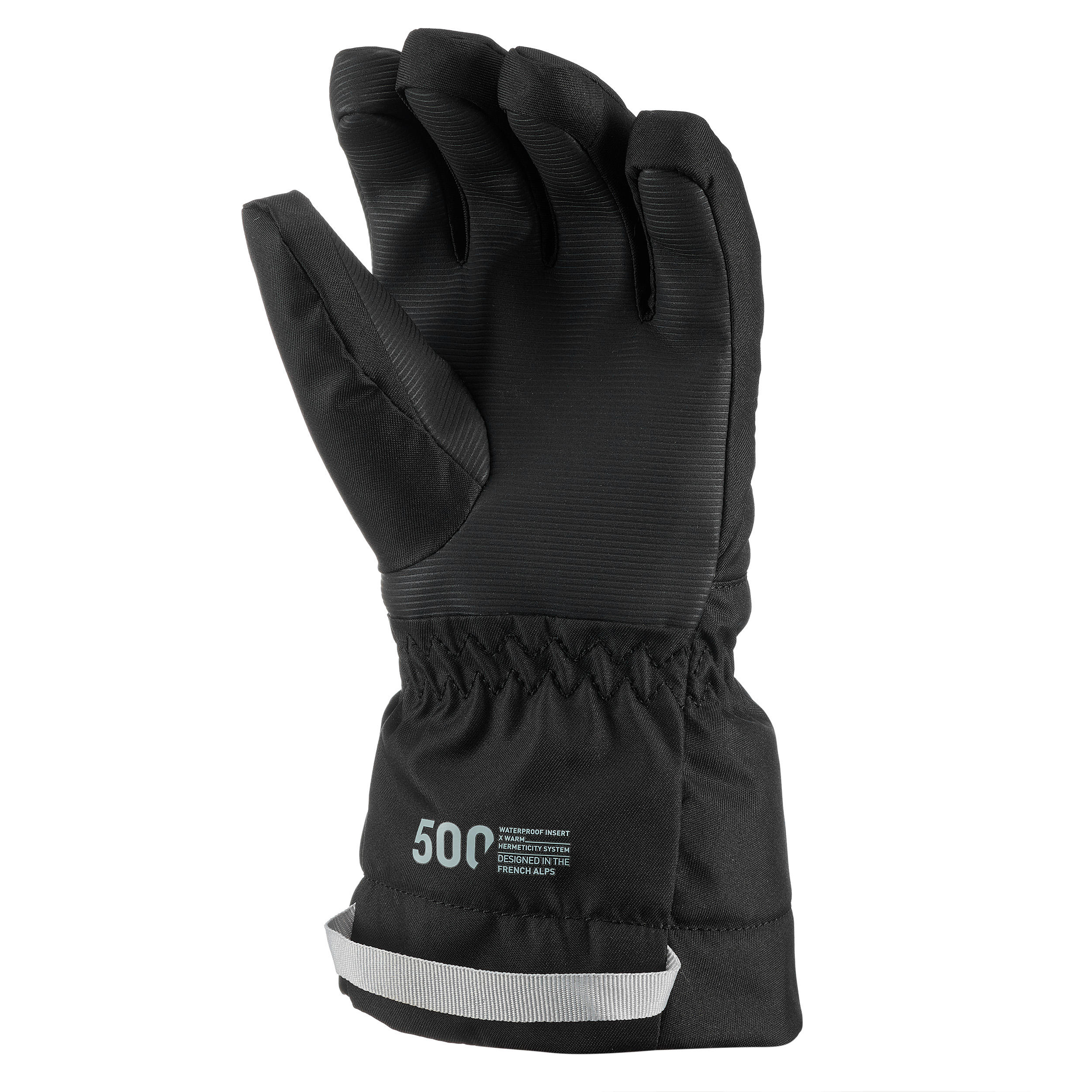 Kids' Waterproof Warm Gloves - Ski 500 JR Black