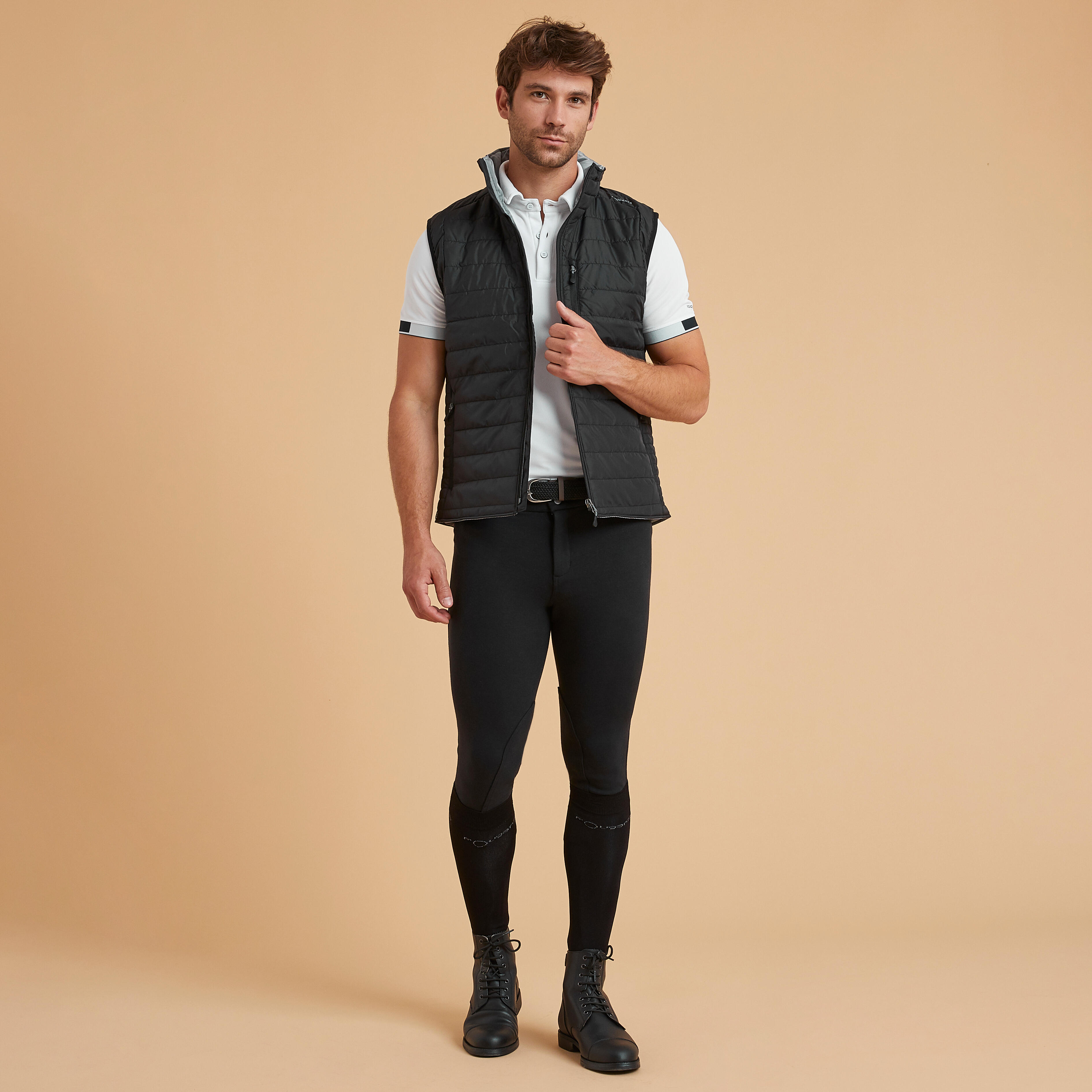 Men's Horse Riding Sleeveless Padded Jacket - 100 Black