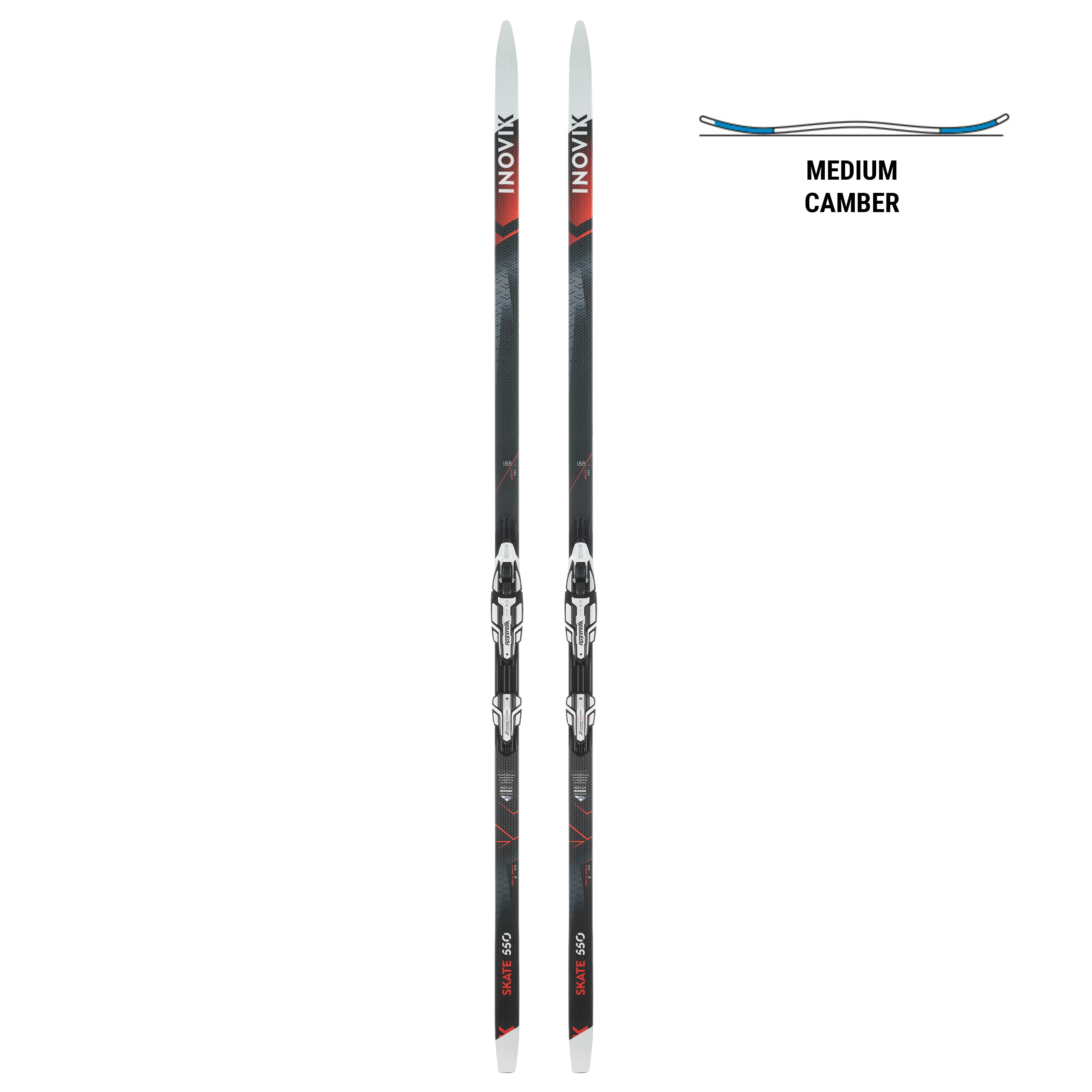 Medium Camber Cross-Country Skate Skis - 550