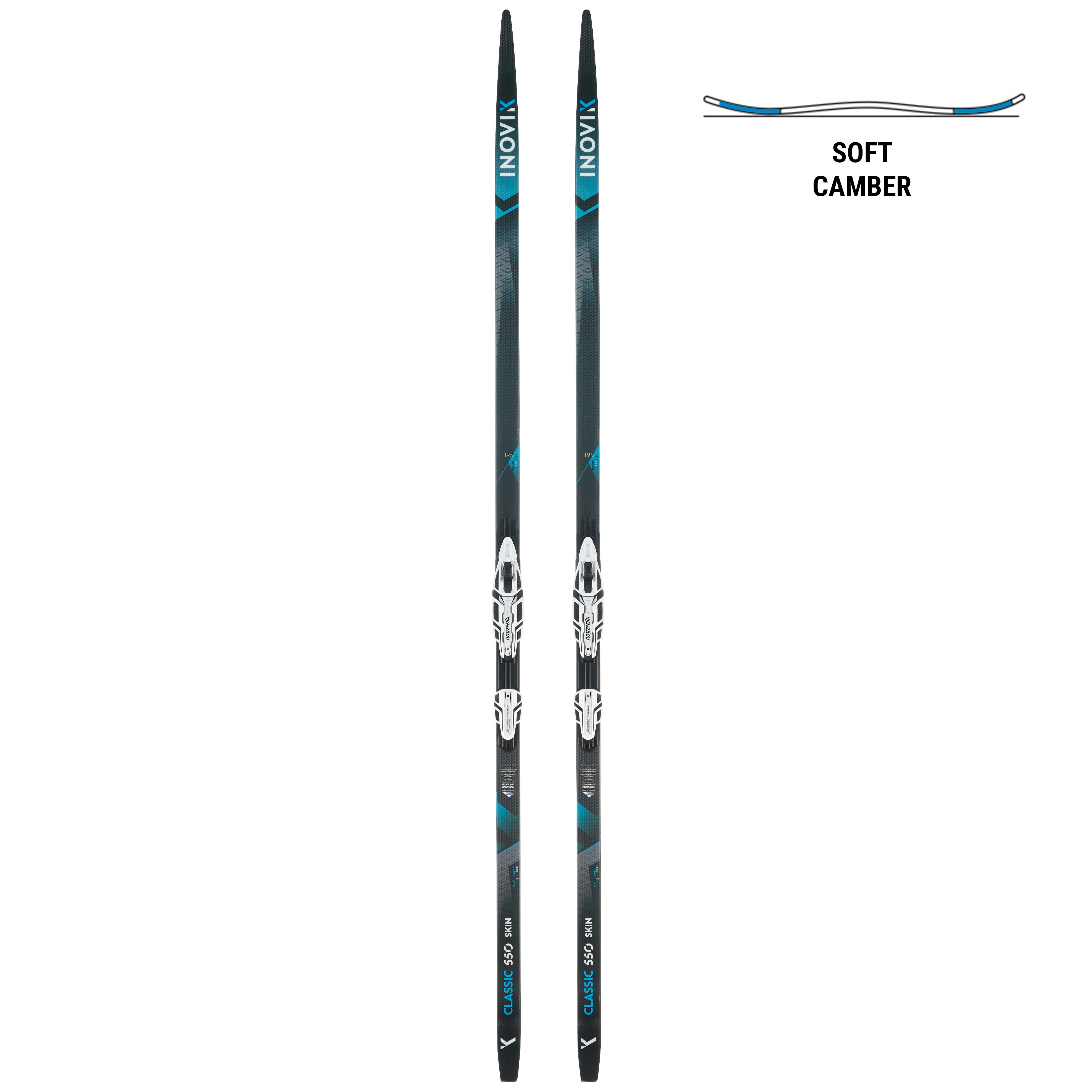 Cross-Country Skis with Skins & Bindings - 550