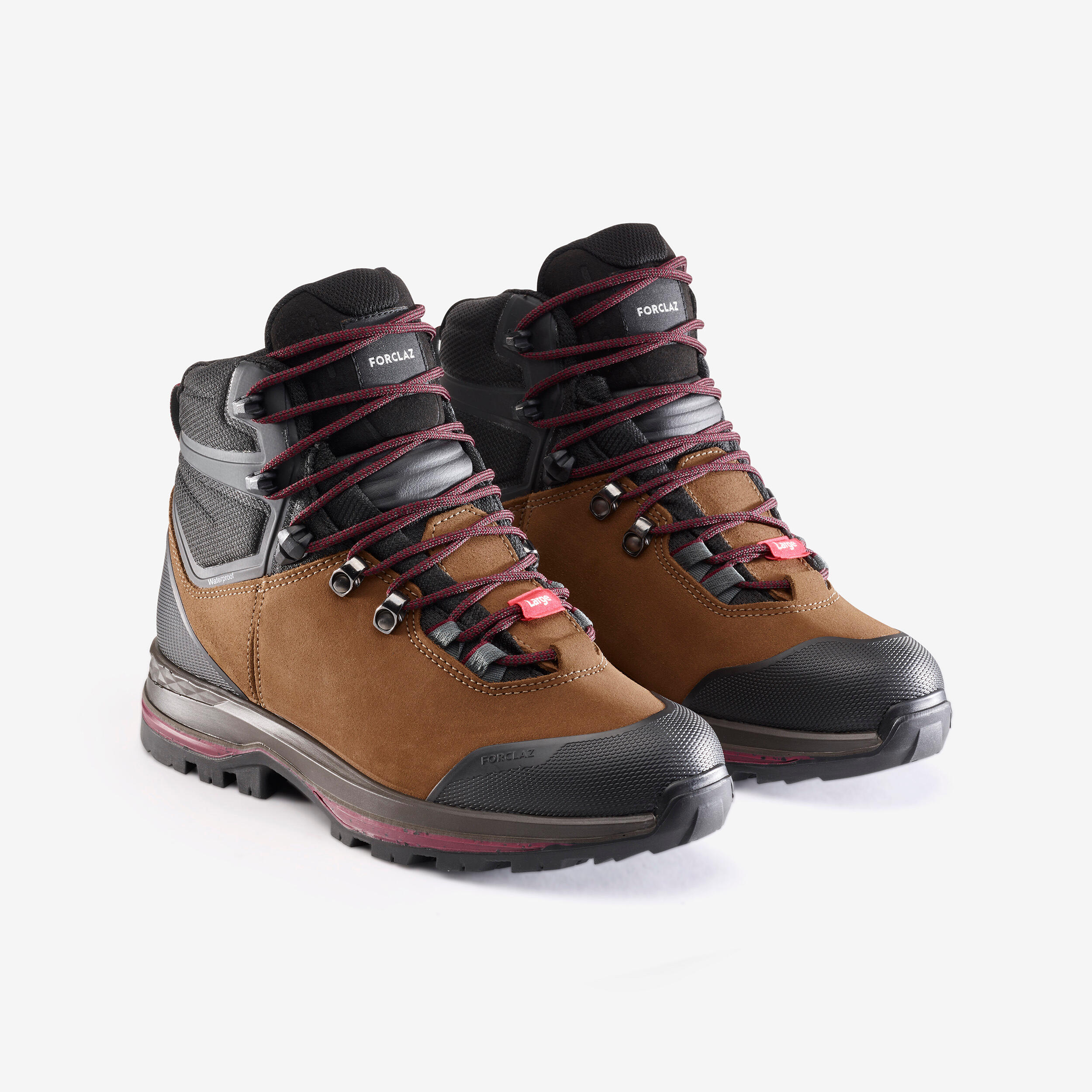 Women’s Waterproof Leather Hiking Boots, MT 100
