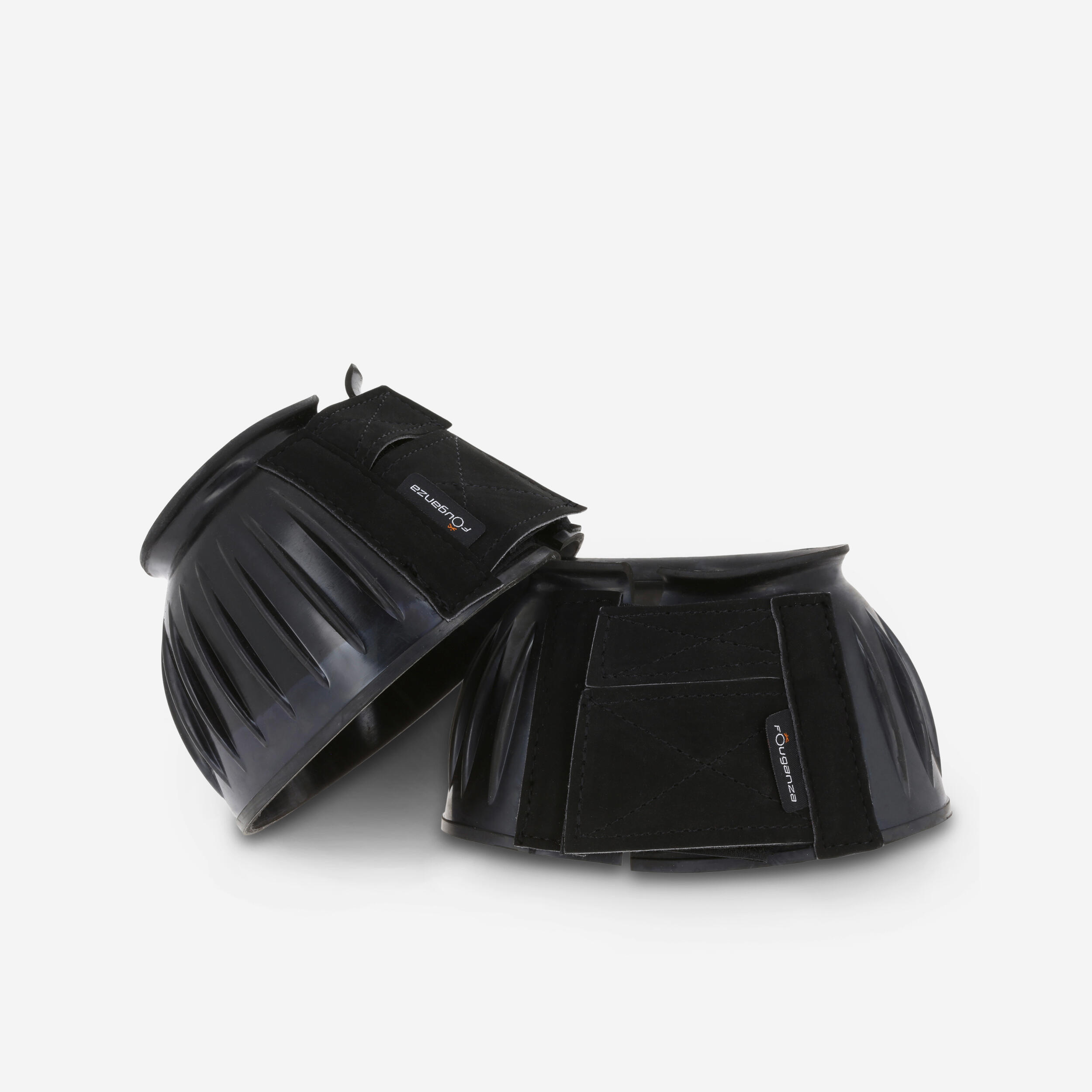 Horse Riding Rubber Overreach Boots Twin-Pack for Horse & Pony - 100 Black