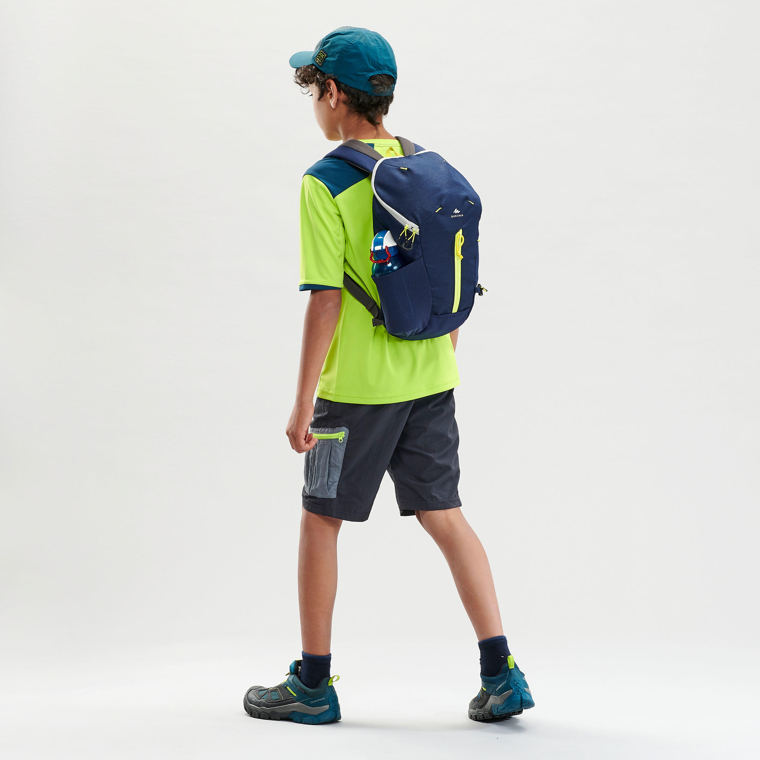 Kidsâ Hiking Backpack 10 L - MH 100 Blue/Yellow