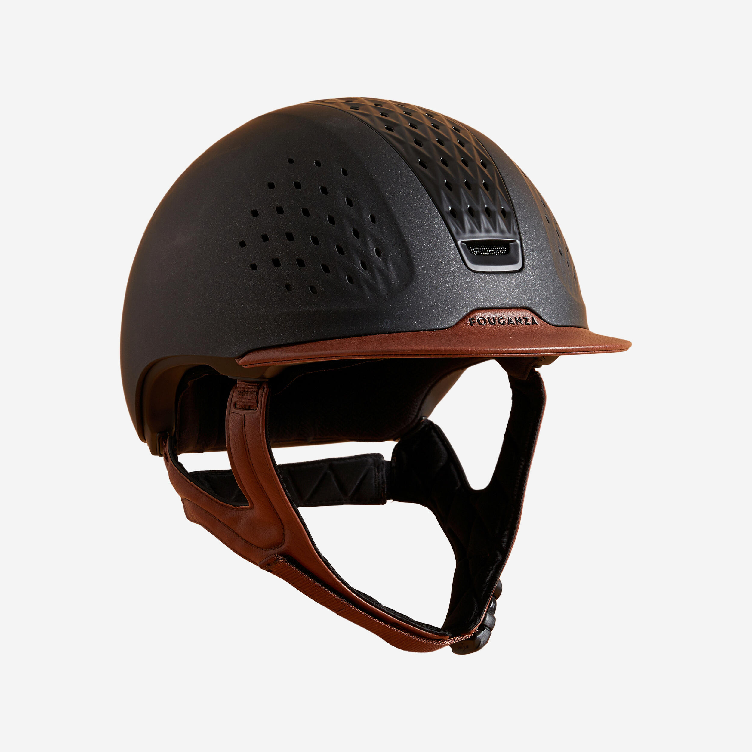 Horse Riding Helmet + Bag - 900 Brown/Black