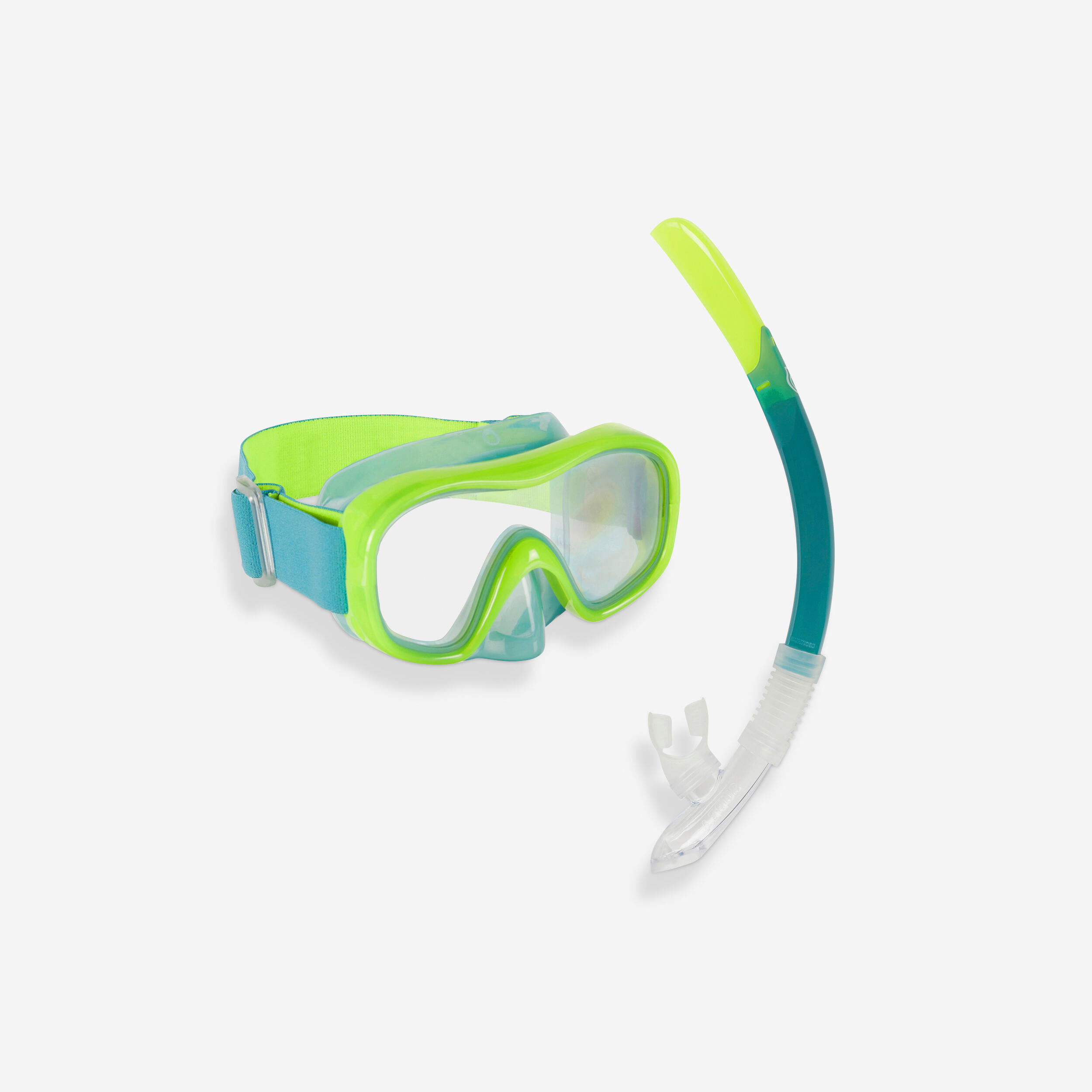 Kidsâ Mask and Snorkel snorkelling Kit SNK 520 neon green