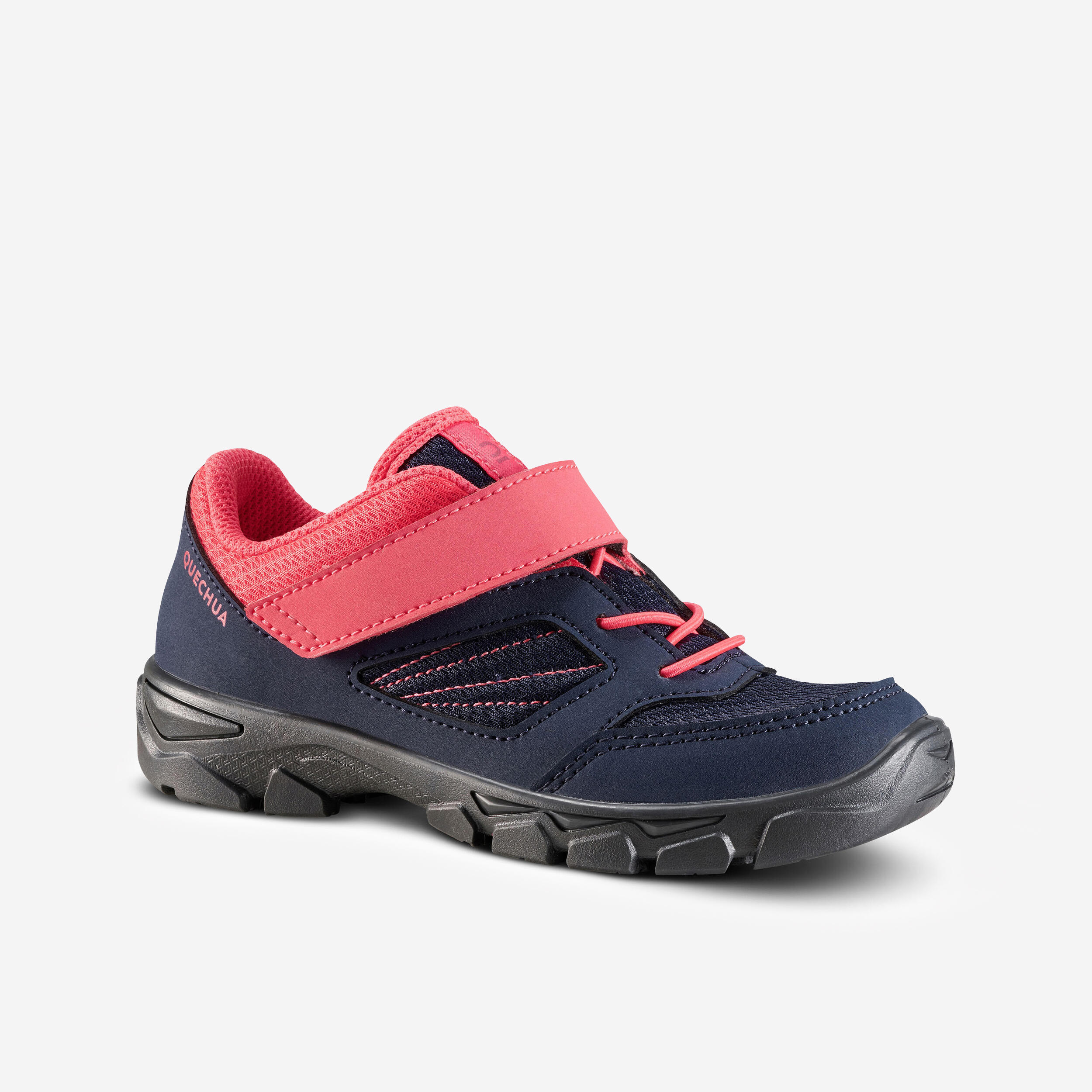 Kidsâ Hiking Shoes - MH 100 Blue/Pink