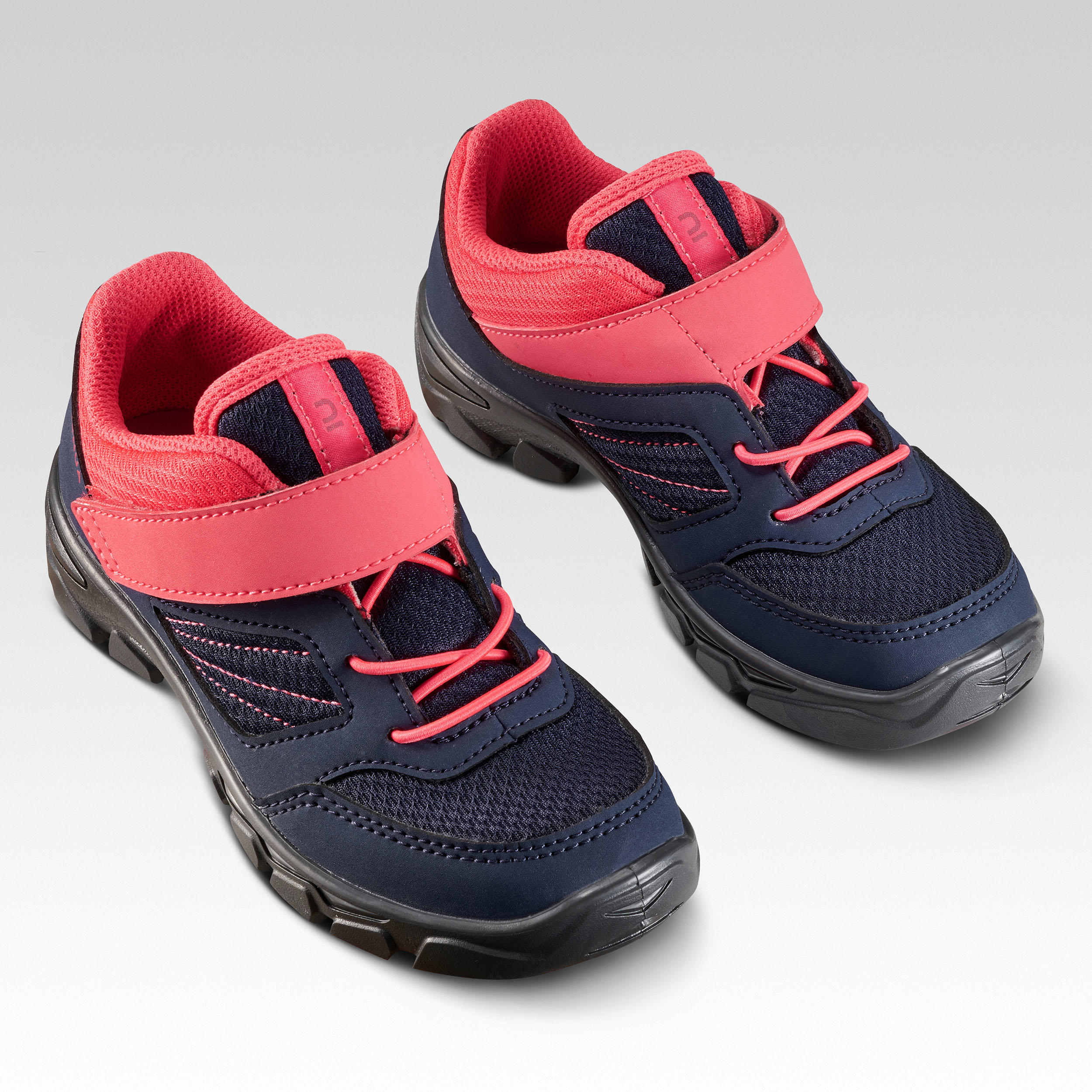 Kidsâ Hiking Shoes - MH 100 Blue/Pink