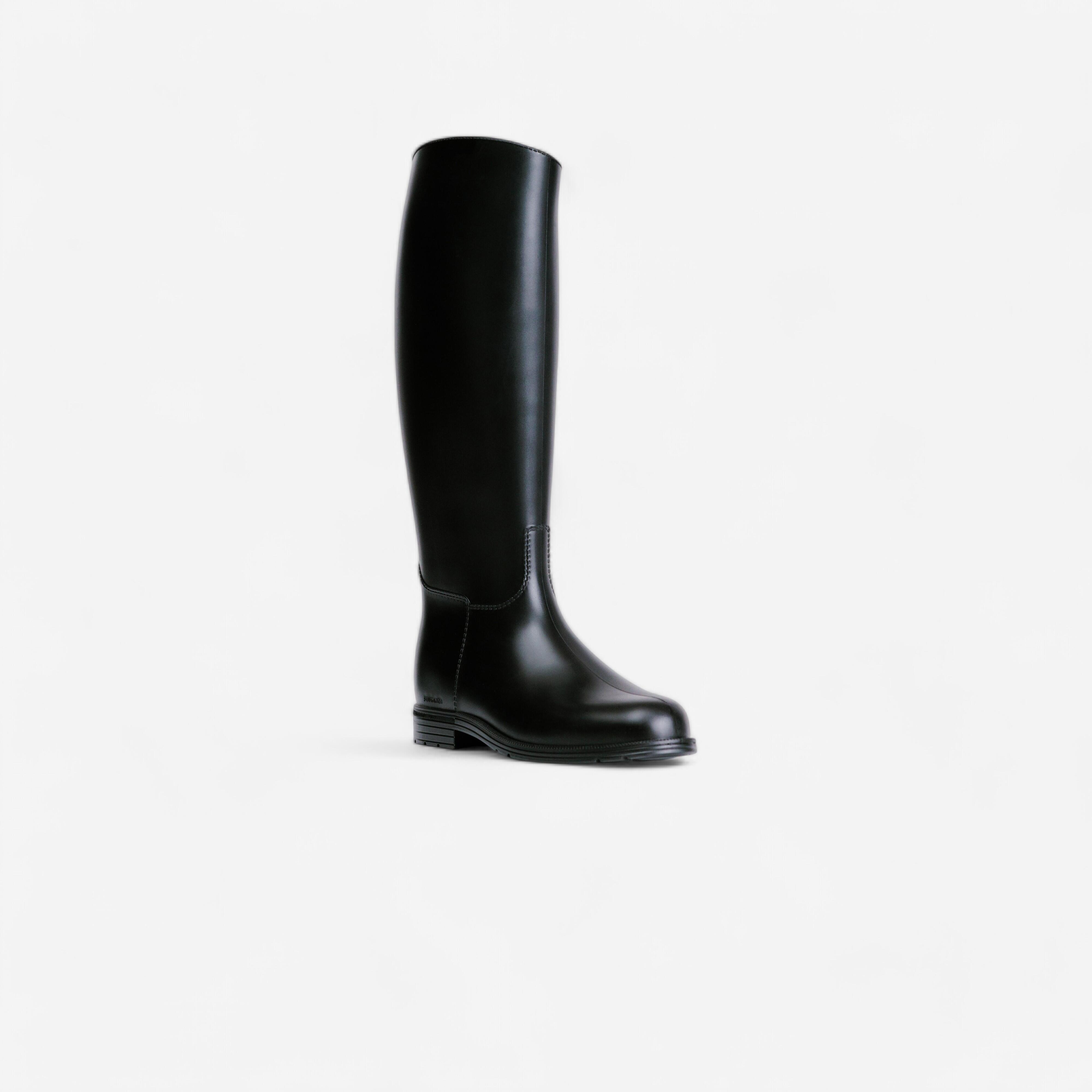 Horse Riding Synthetic Jodhpur Boots - 100 Black