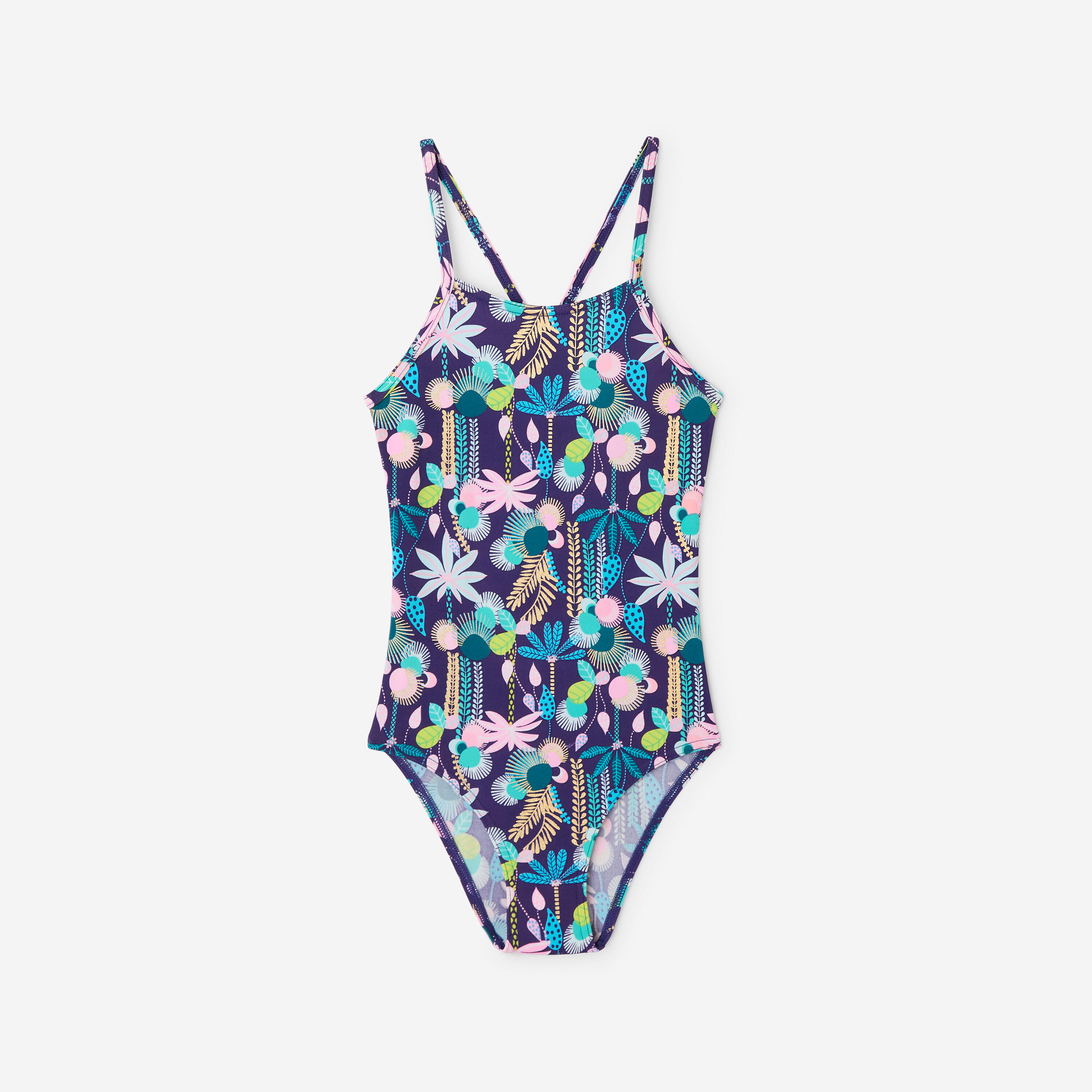 Girls' 1-Piece Surfing Swimsuit, Hanalei 100