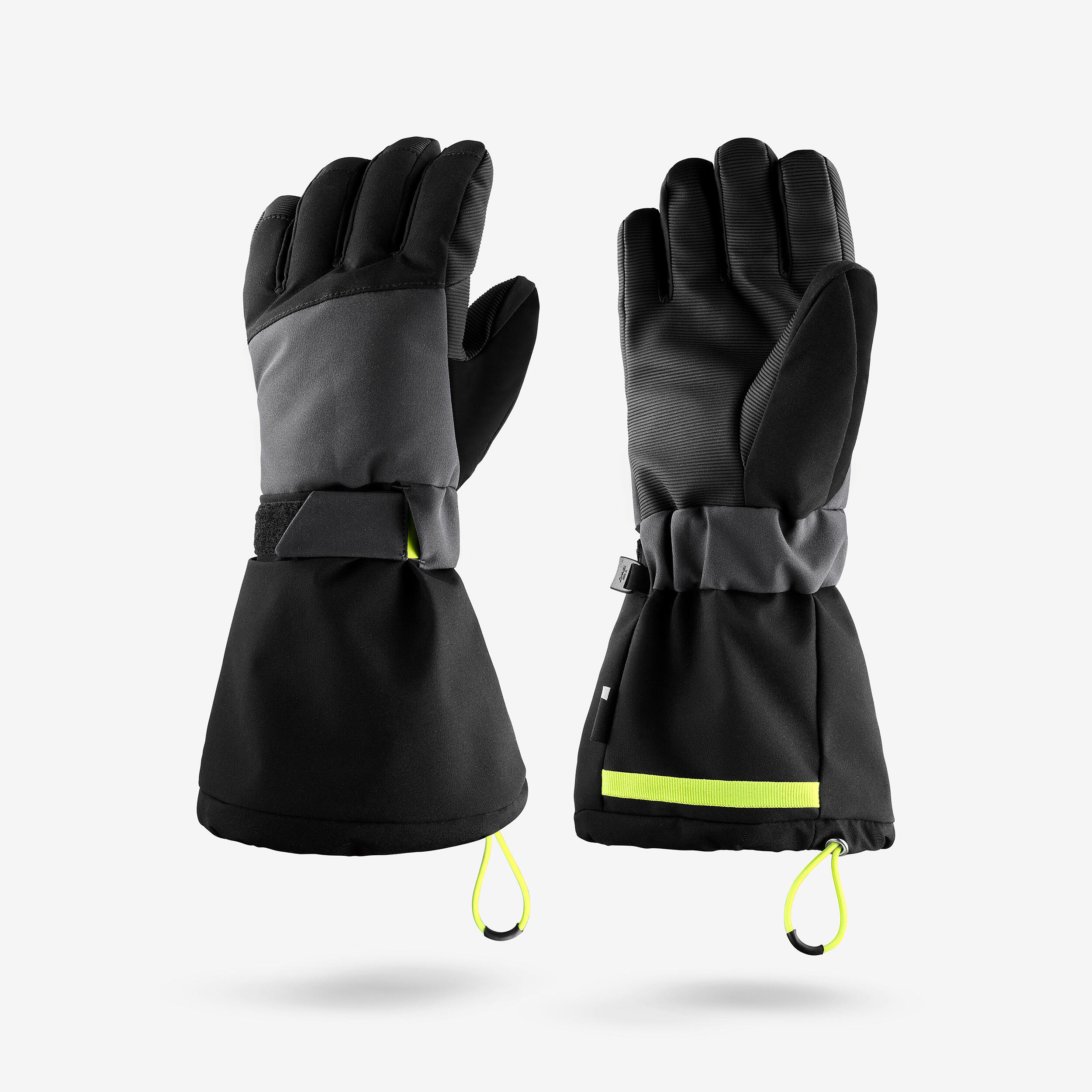 Kidsâ Warm and Waterproof Ski Gloves, 500 Long Age 6â14
