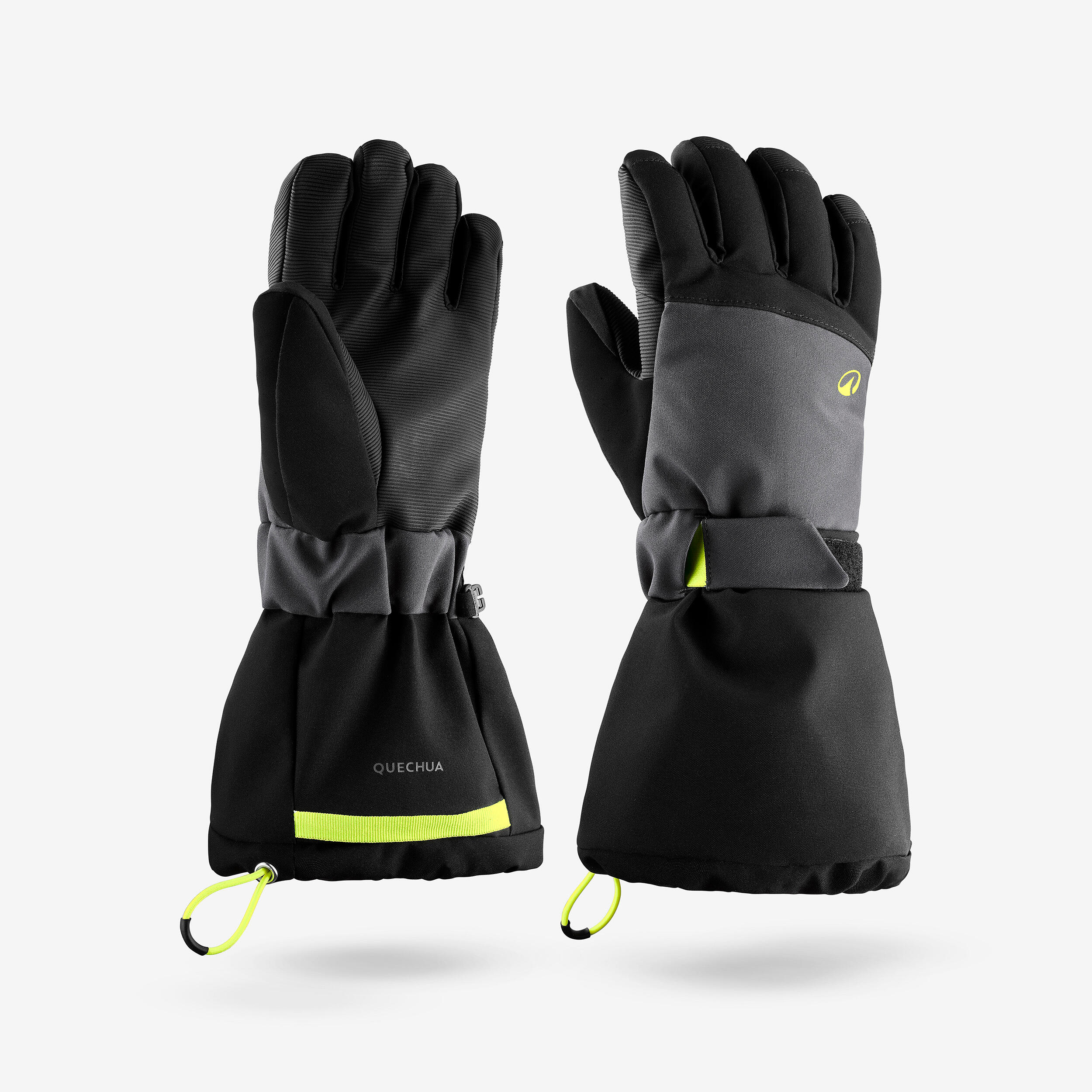 Kidsâ Warm and Waterproof Ski Gloves, 500 Long Age 6â14