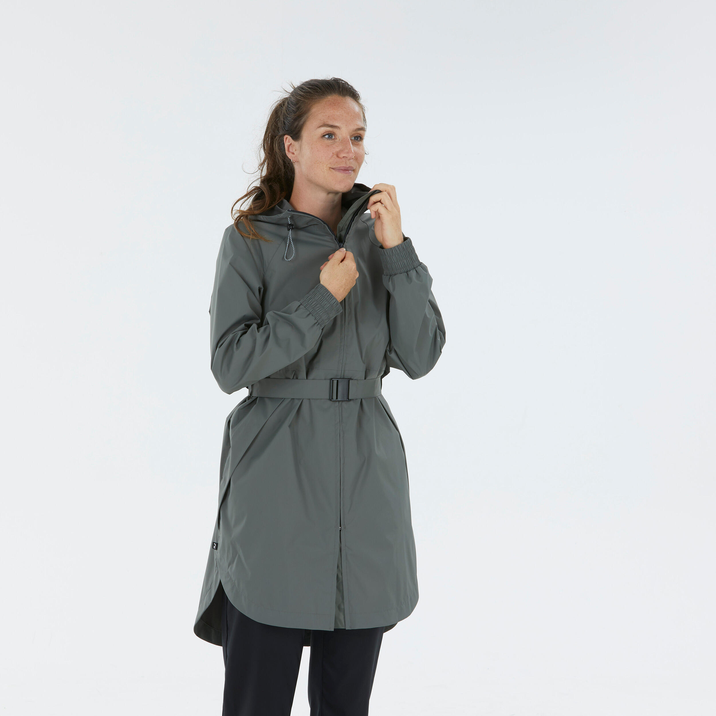 Womenâs Waterproof Hiking Jacket, Raincut Long