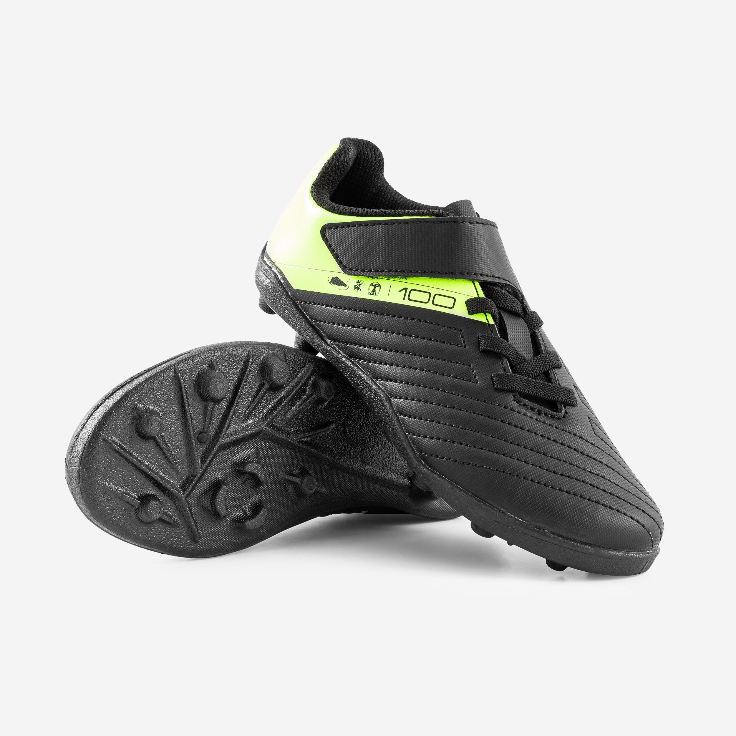 Kids’ Soccer Cleats - Easy 100 Black/Yellow
