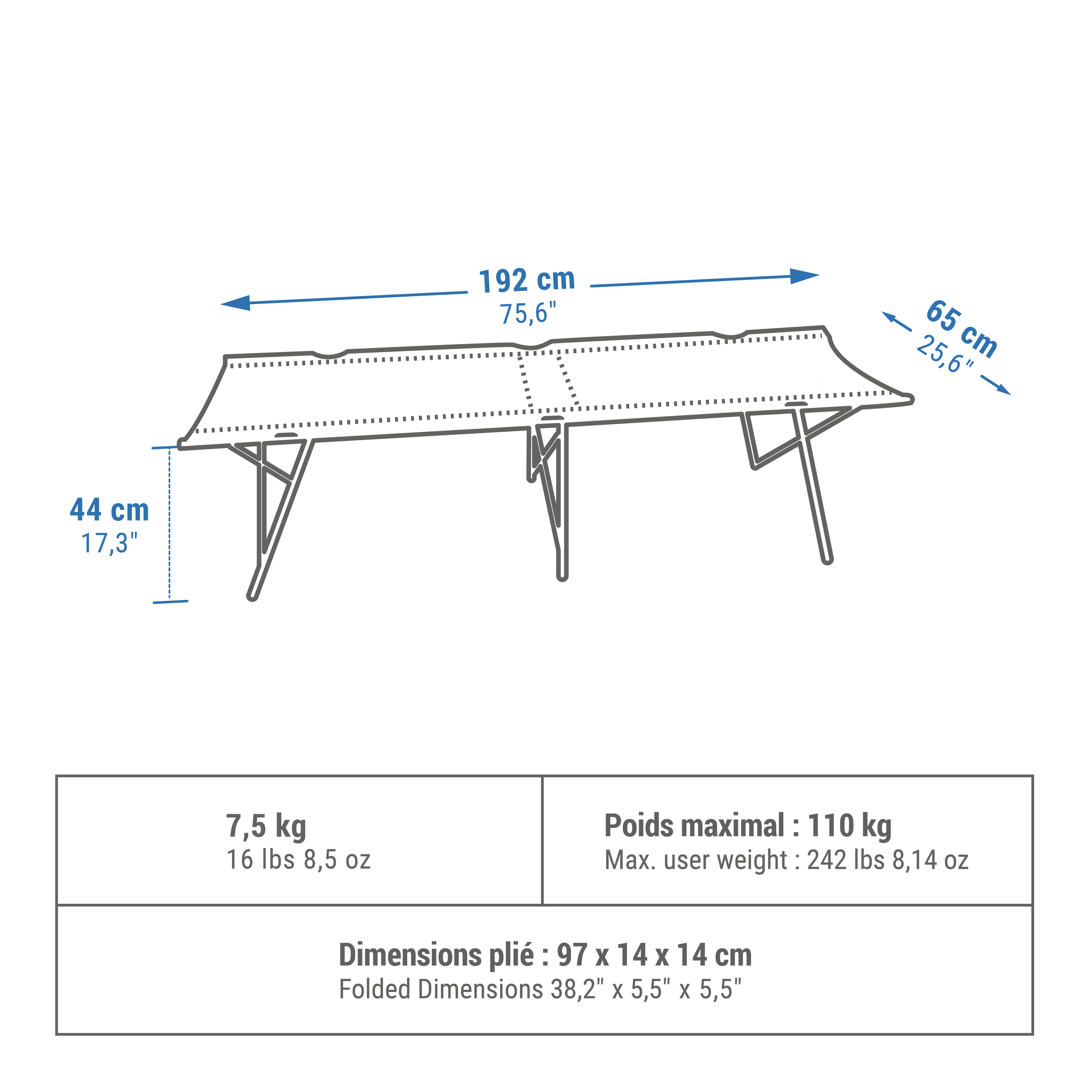 Camping 1-Person Cot 65 cm