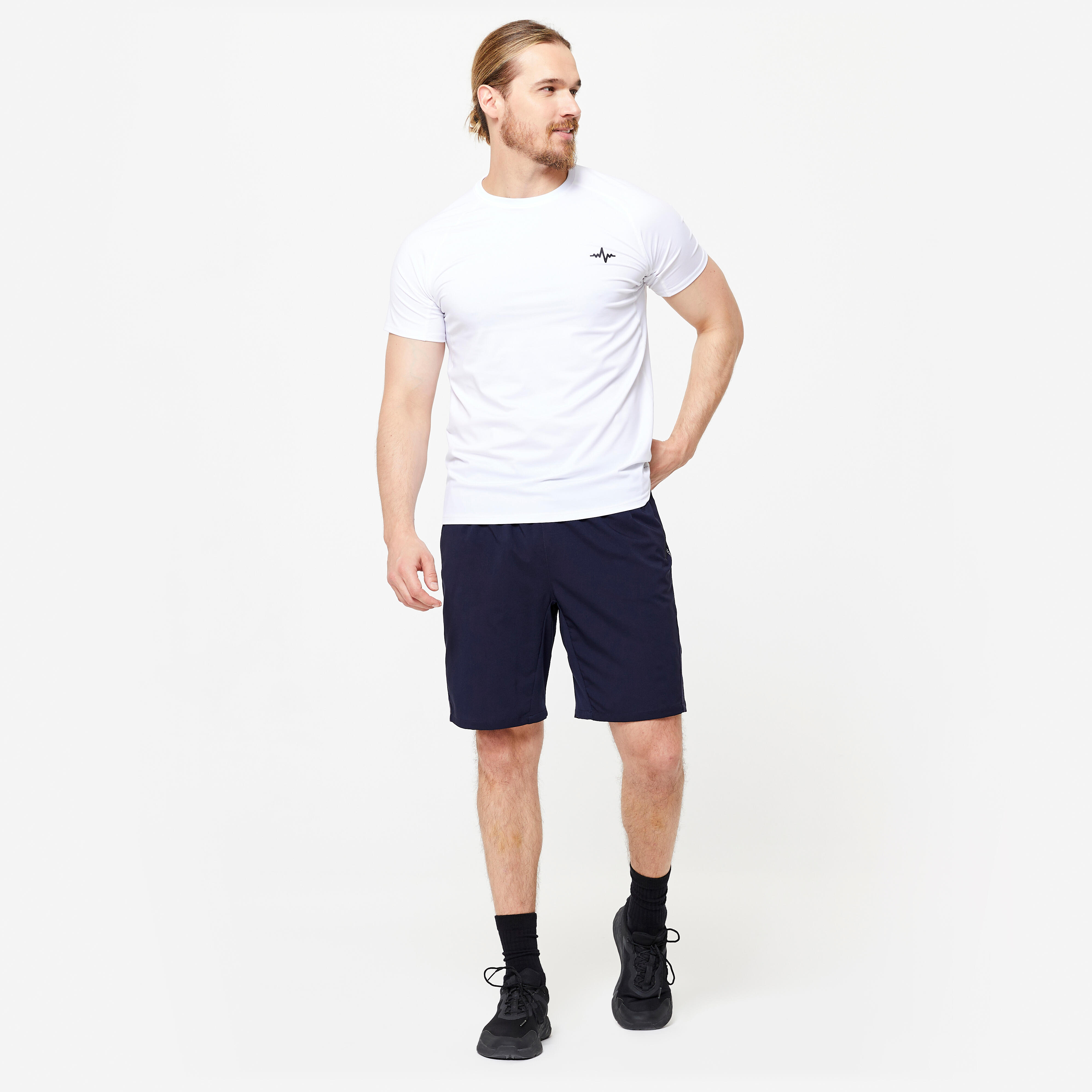 Men's Breathable Fitness Shorts with Zip Pockets, 120