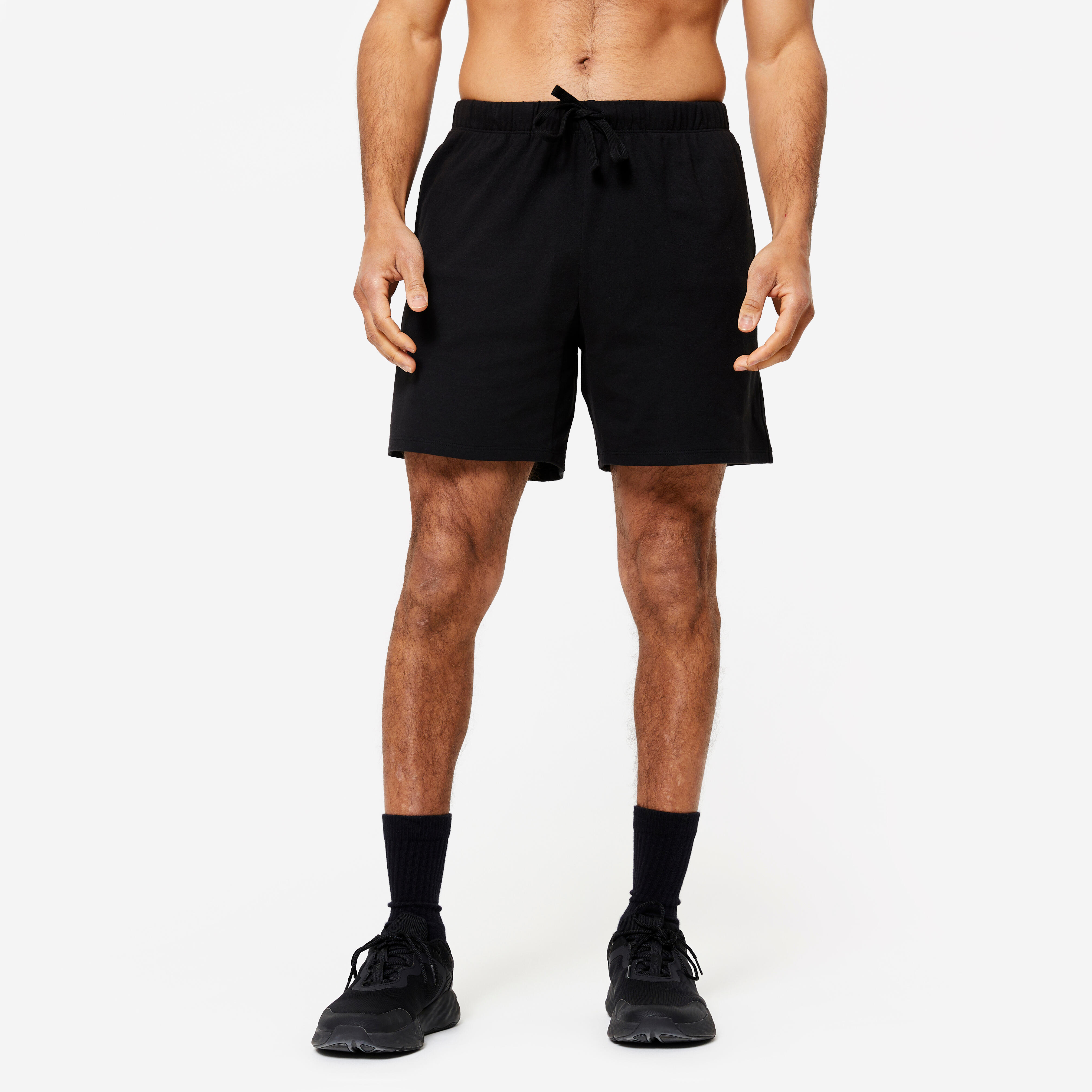 Menâs Straight-Cut Fitness Shorts - 100 Black