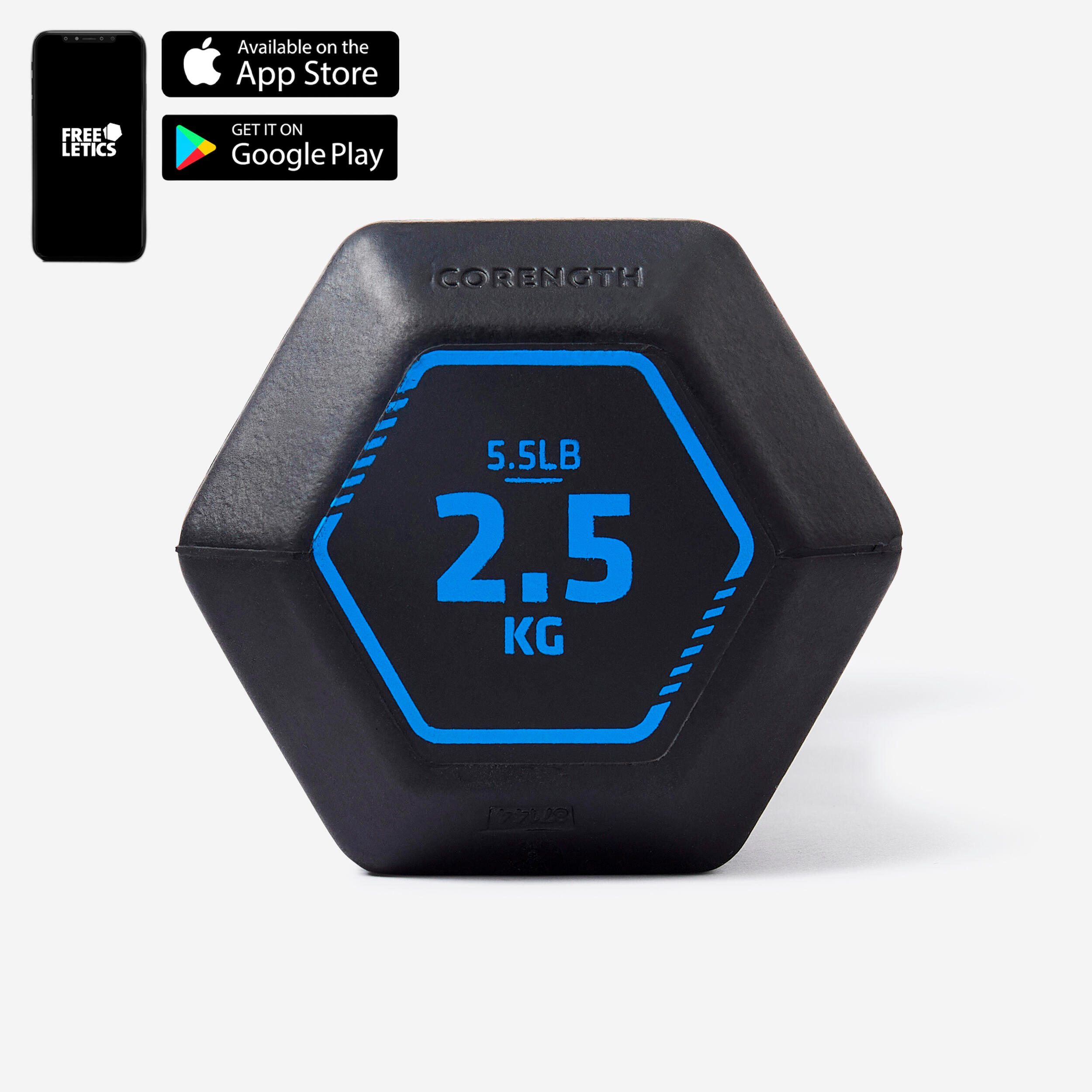 2.5Â kg Cross-Training Hex Dumbbell - Black