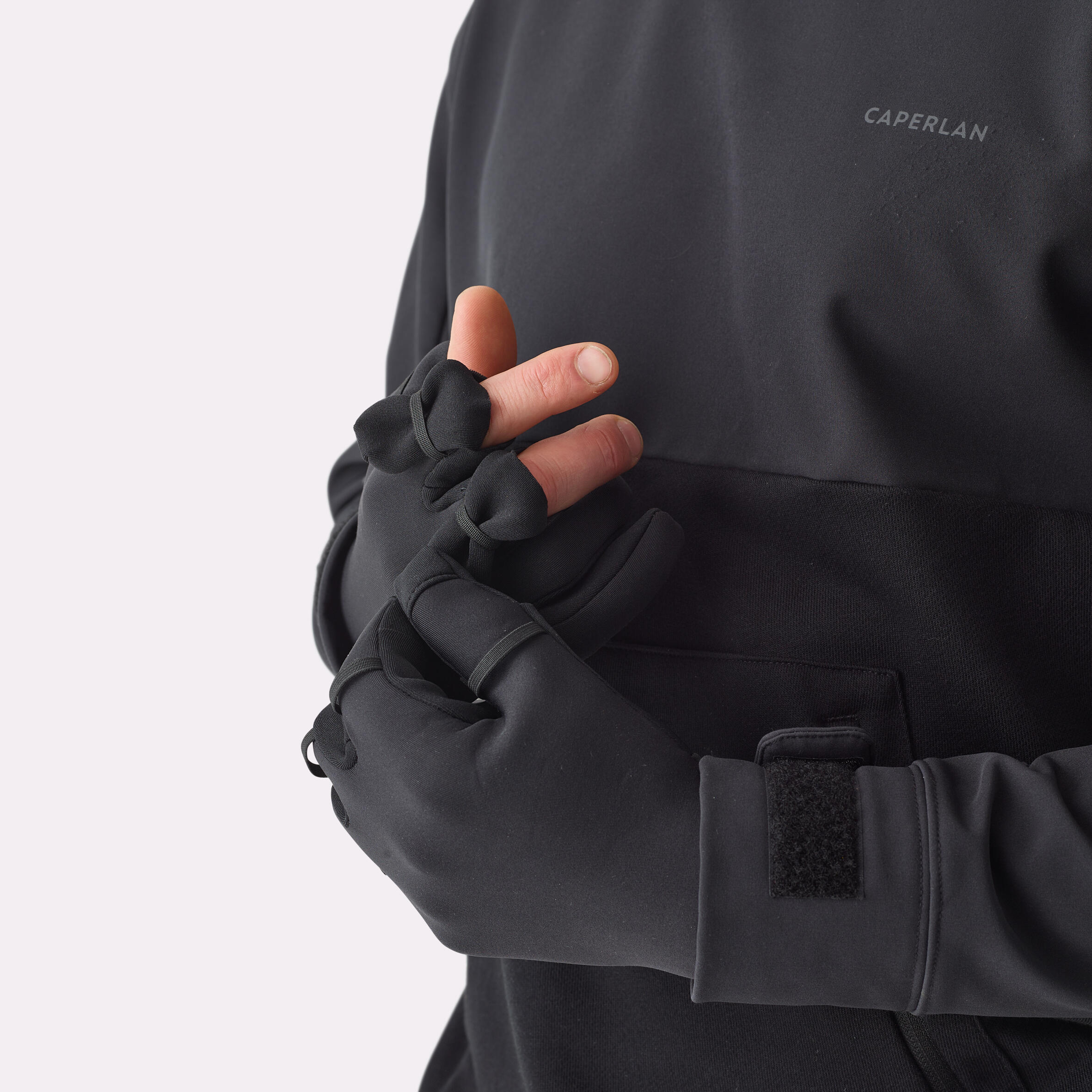 Fishing Neoprene Gloves Thermo with Three Opening Fingers 1 mm - 500 Black