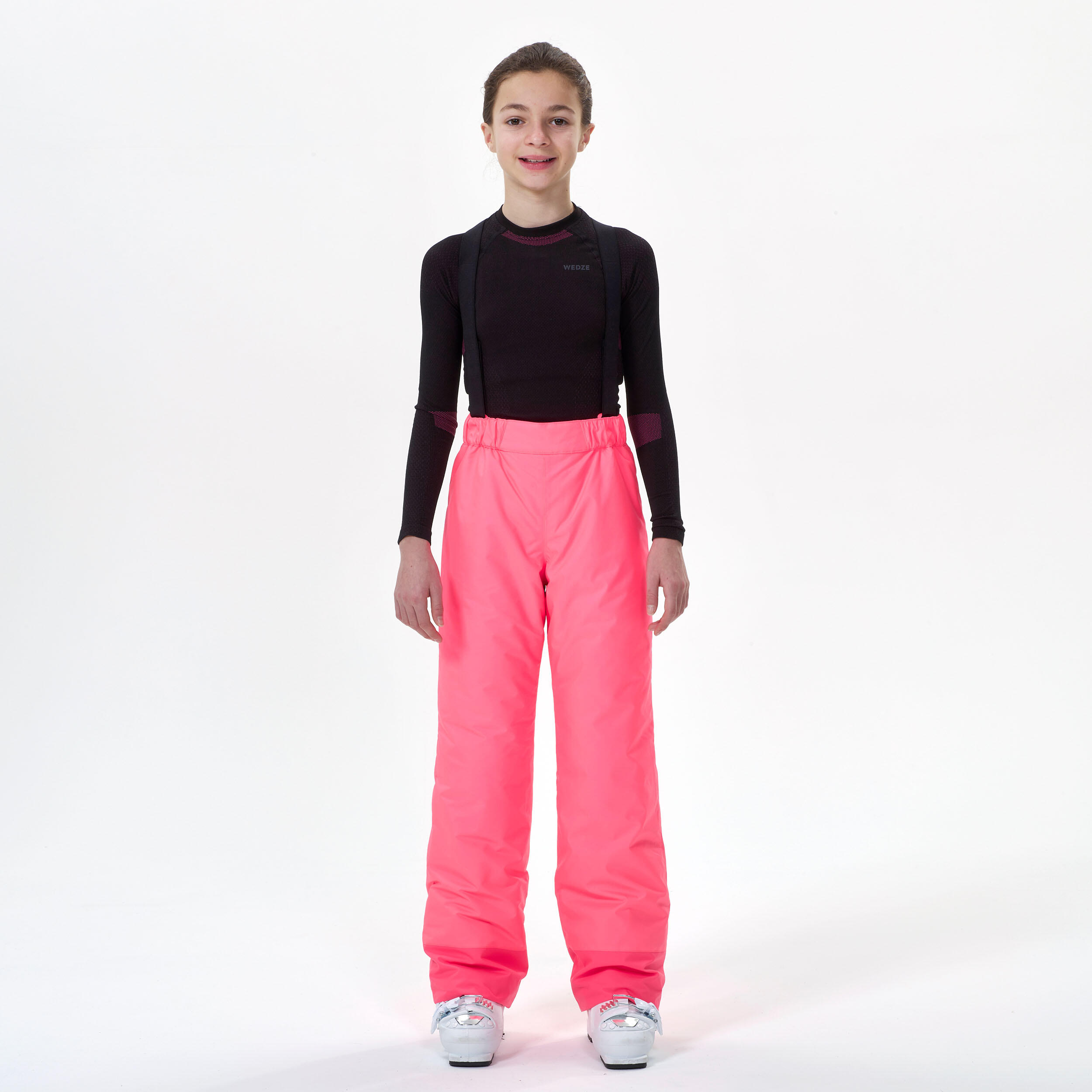 Kids' Ski Pants with Removable Straps - 100 Pink