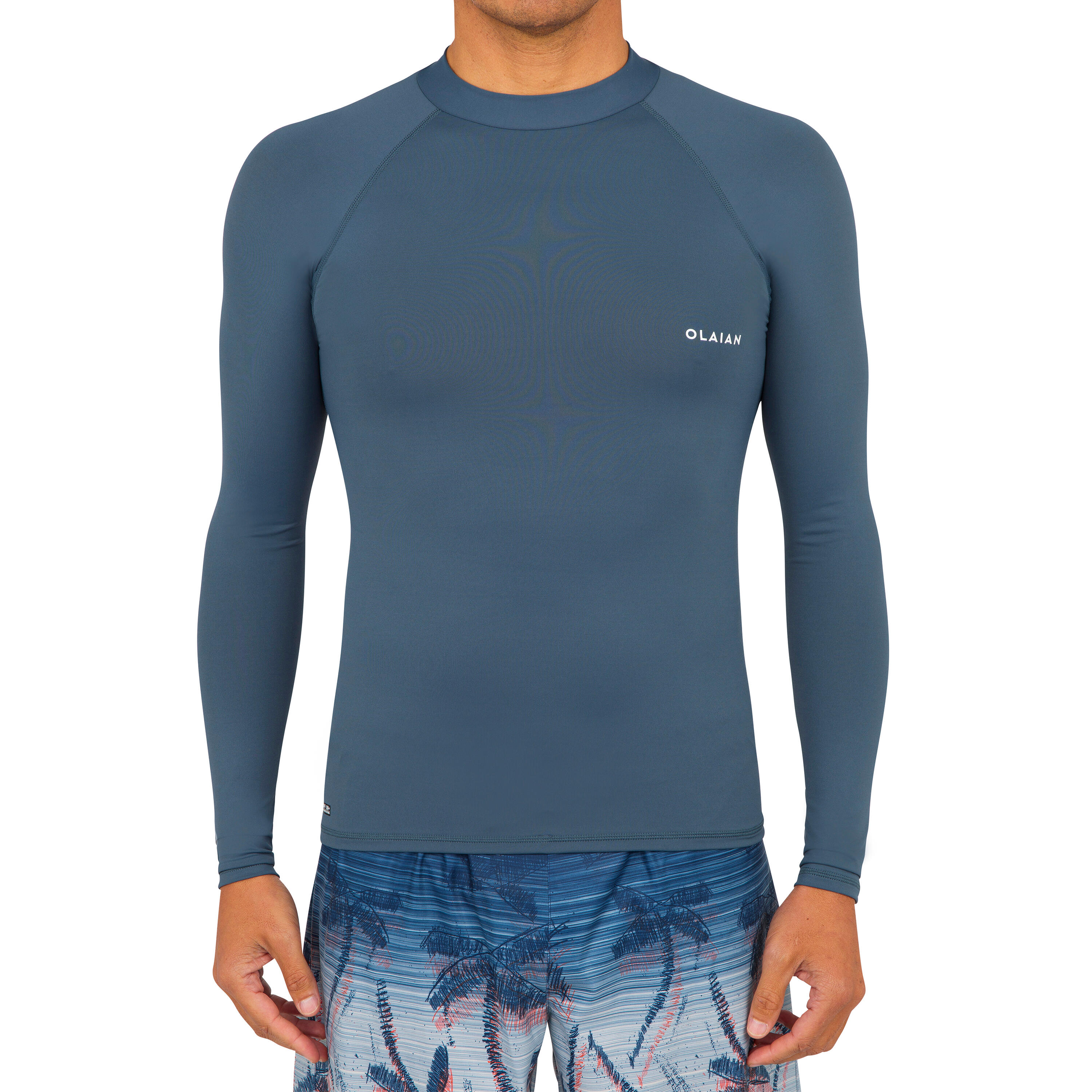 Men's Long-Sleeved Surfing Rash Guard, 100
