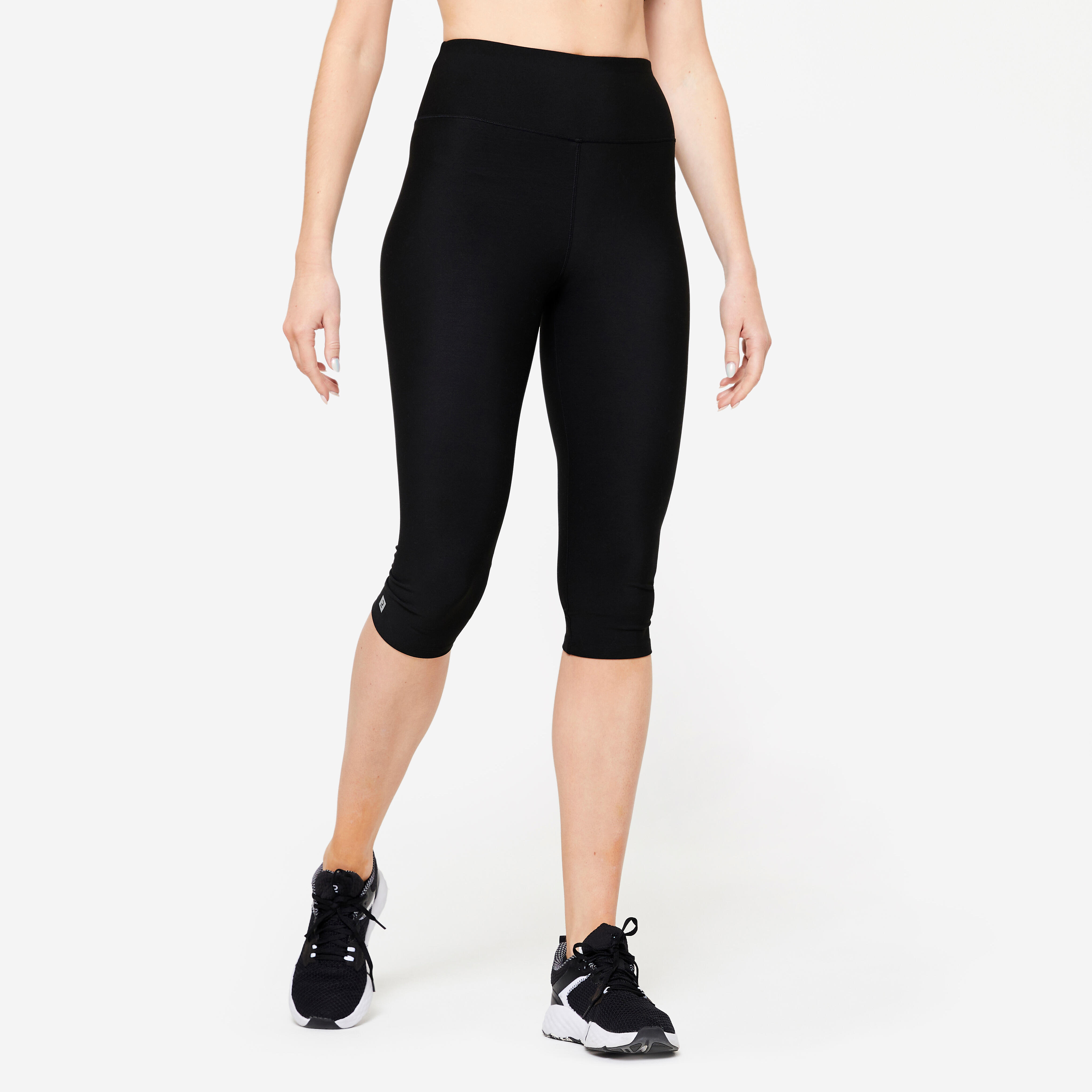 Womenâs Gym Cropped Leggings - FCAÂ 100 Black