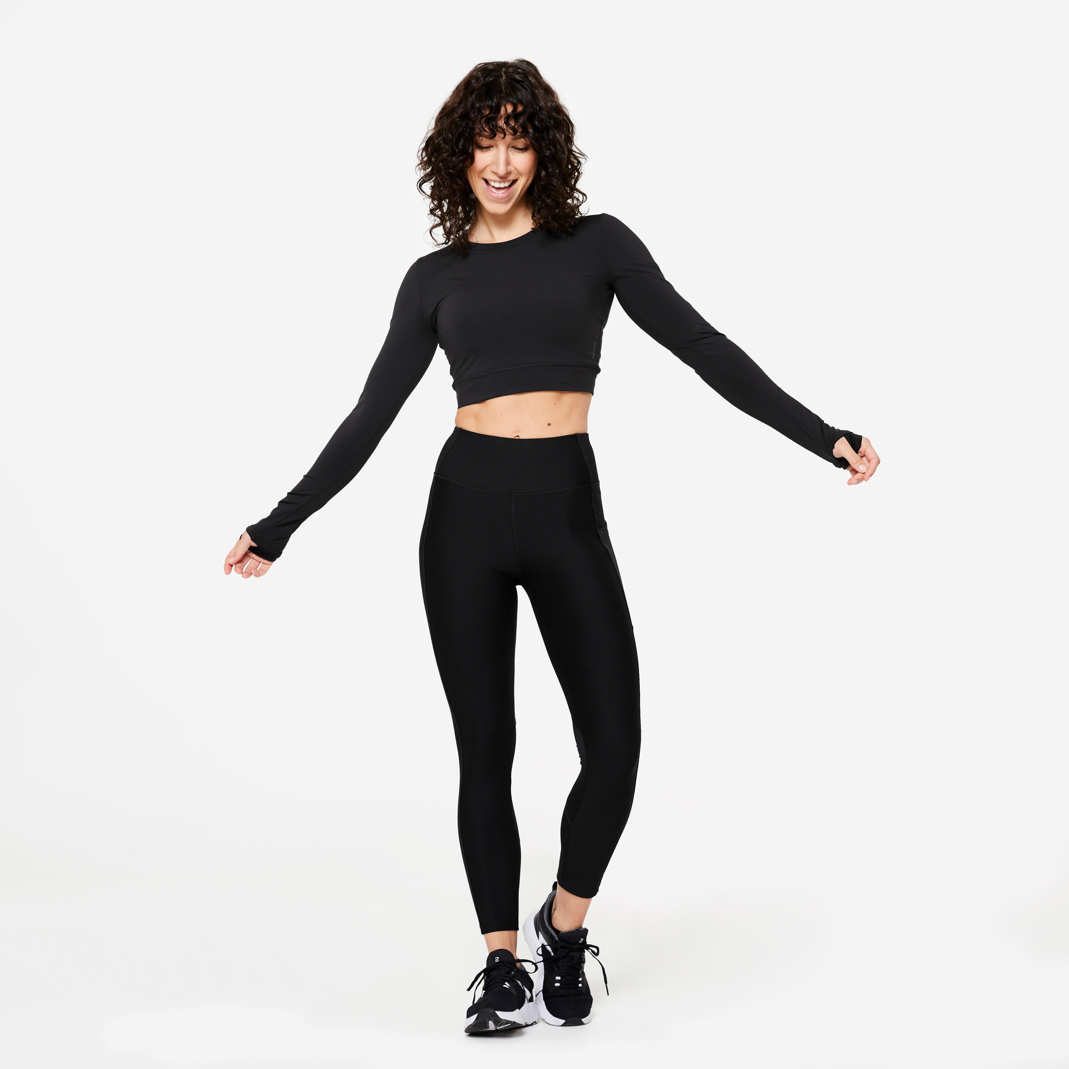 Women's High-Waisted Fitness Leggings with Phone Pocket