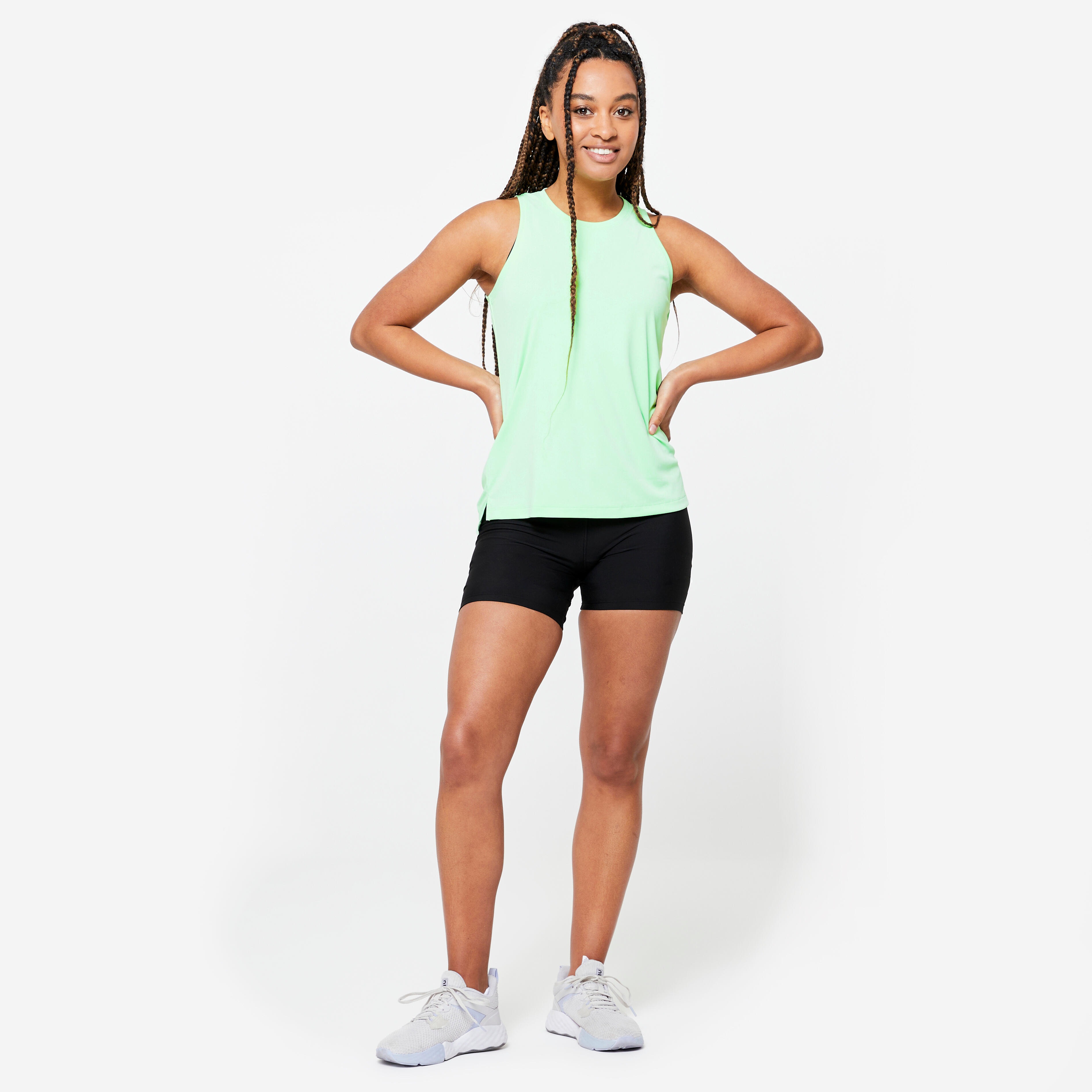Womenâs Fitness Shorts - FSTÂ 100 Black