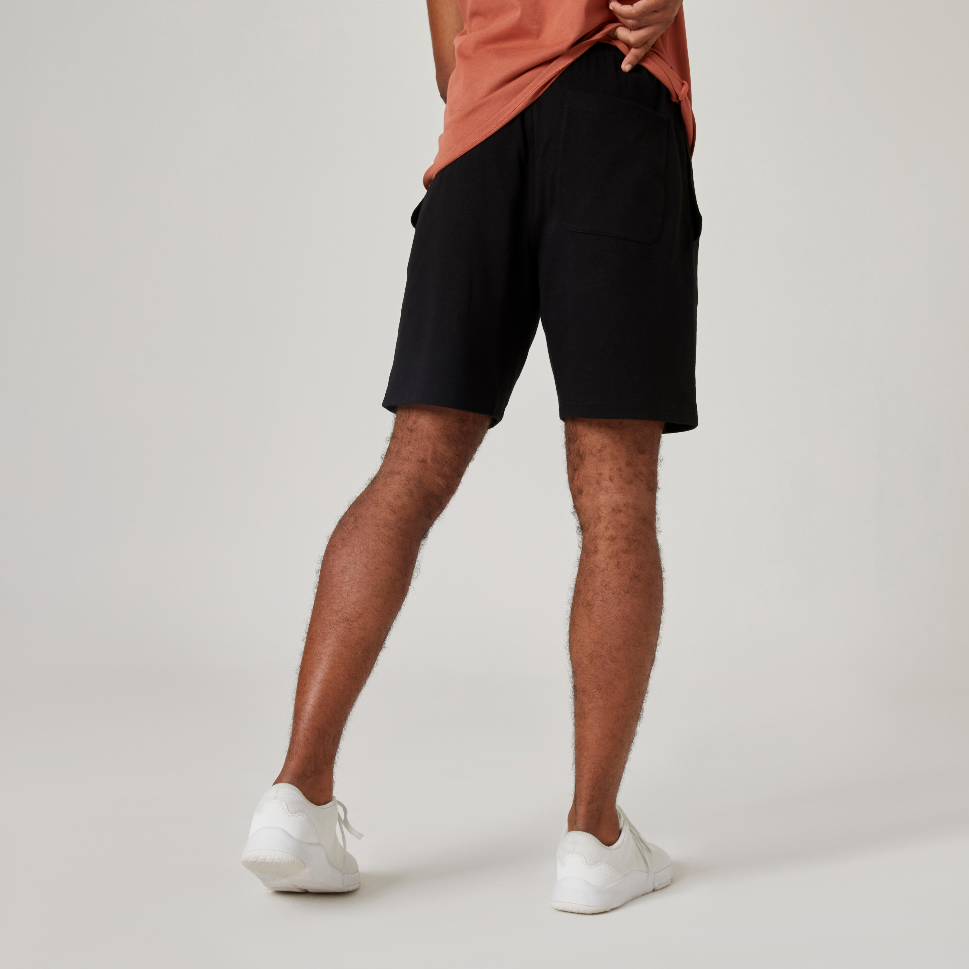 Men’s Straight-Cut Fitness Shorts - Essential 500 Black