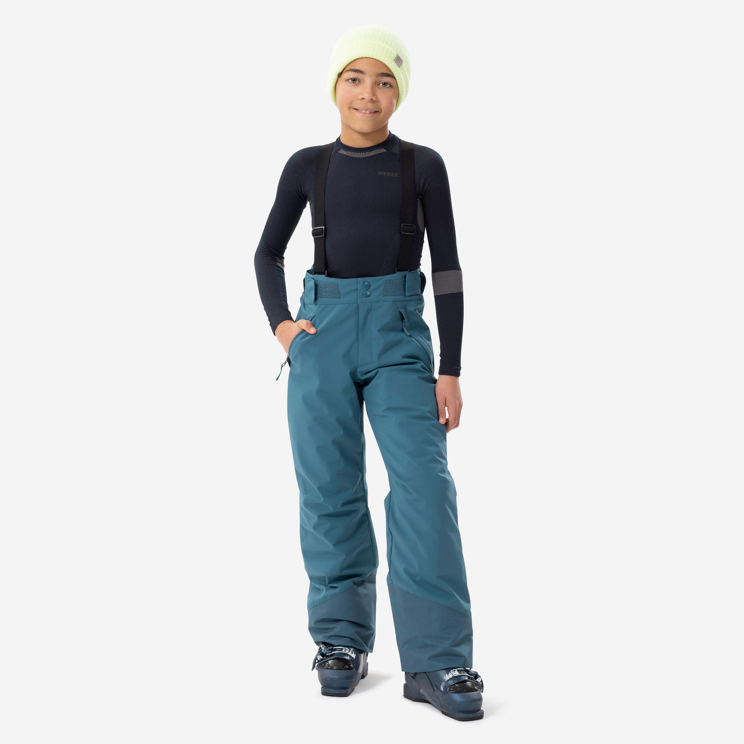 Kidsâ Warm and Waterproof Ski Pants, 500 PNF Age 6-14