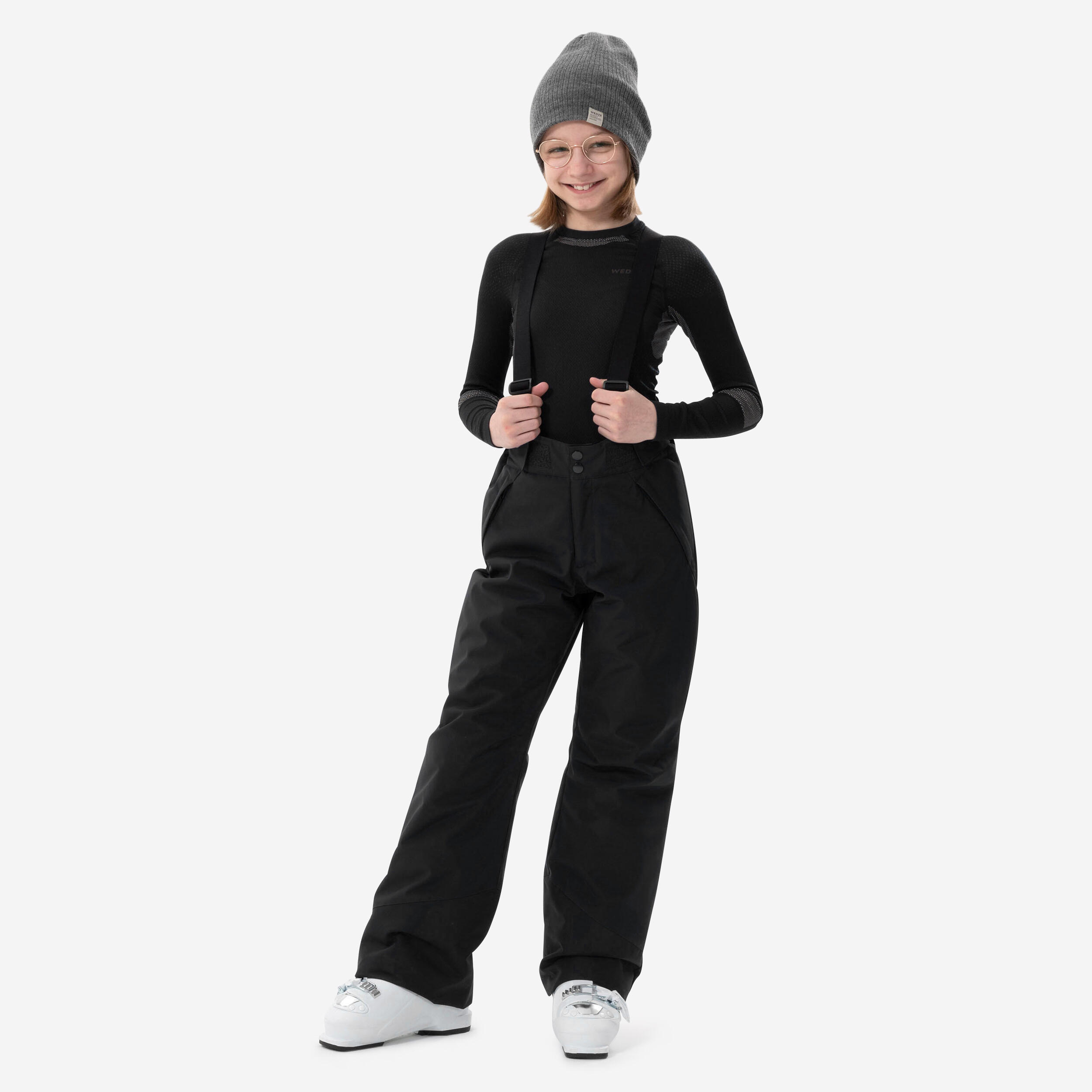 Kidsâ Warm and Waterproof Ski Pants, 500 PNF Age 6-14
