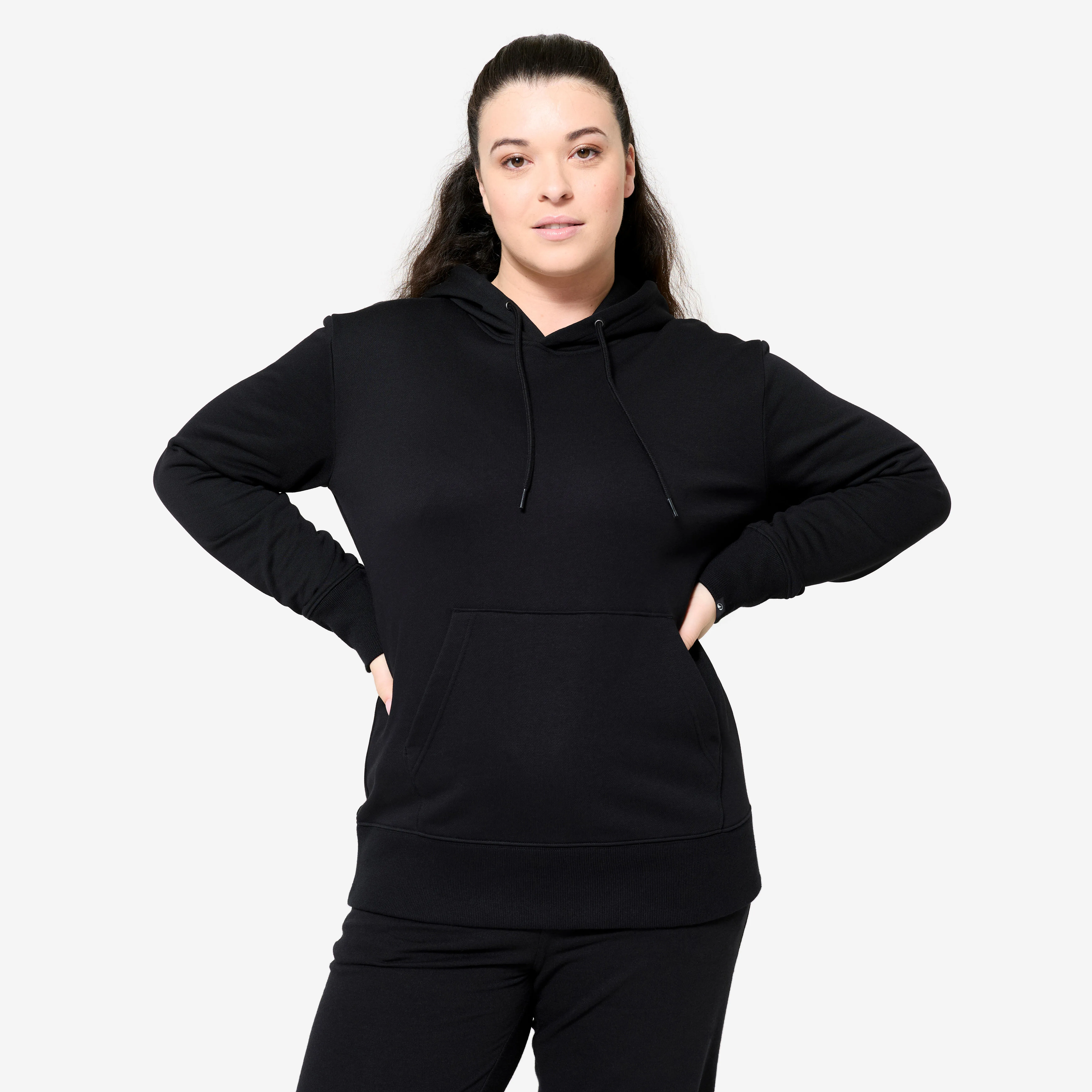 Womenâs Long Fitness Hoodie - Essential 500