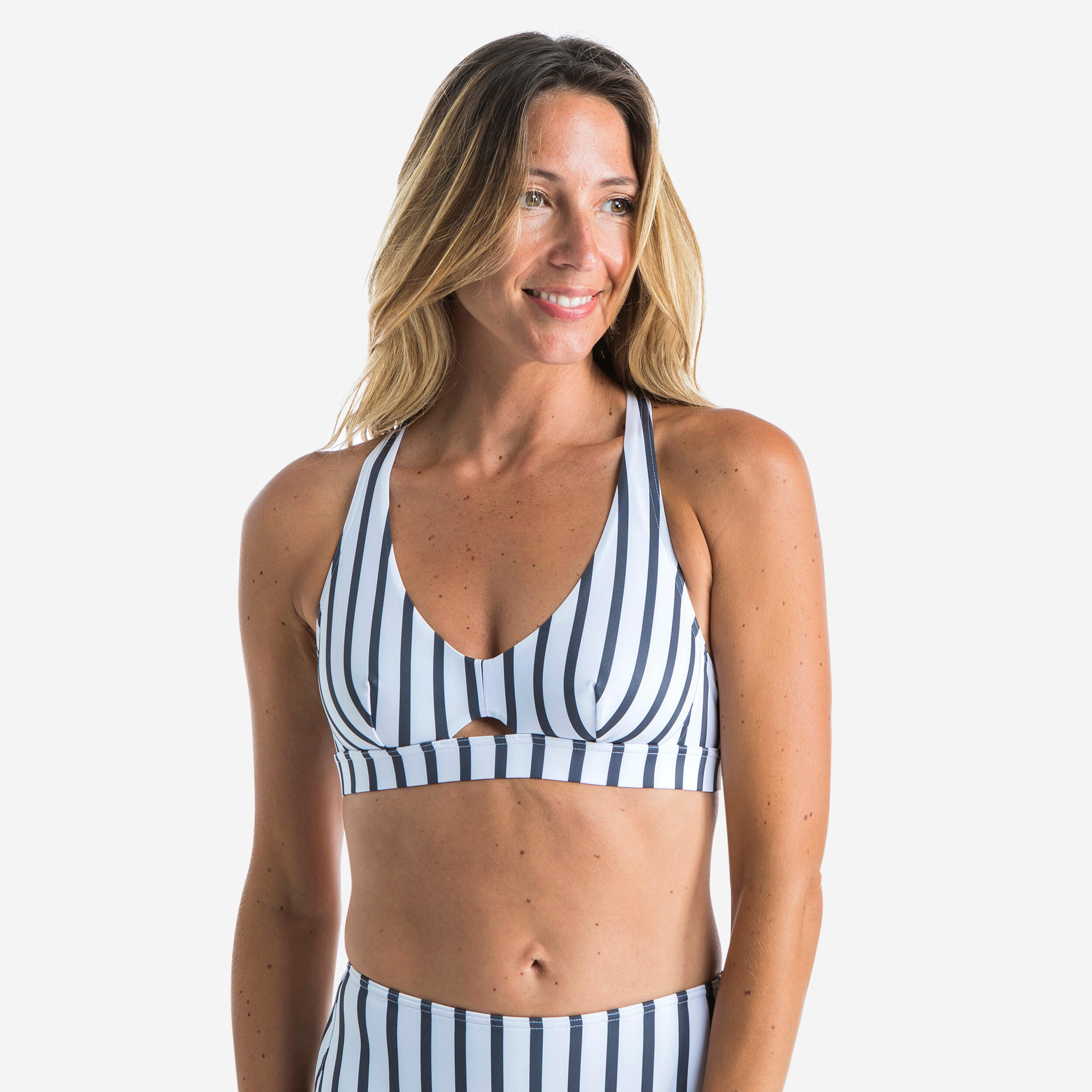 Women's Swimsuit Top - Agatha White/Grey