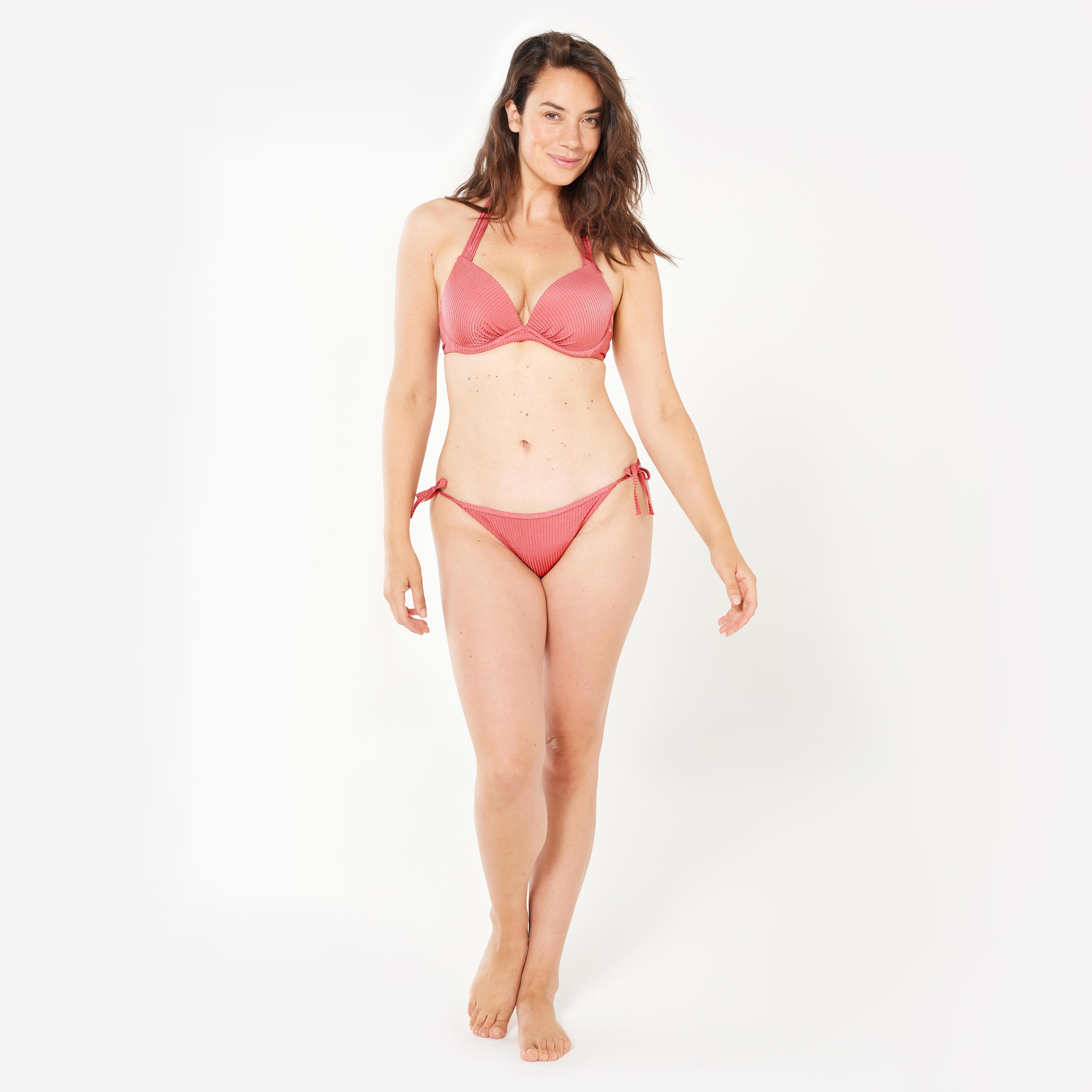 Women's Push-Up Swimsuit Top with Fixed Padded Cups - Elena Pink