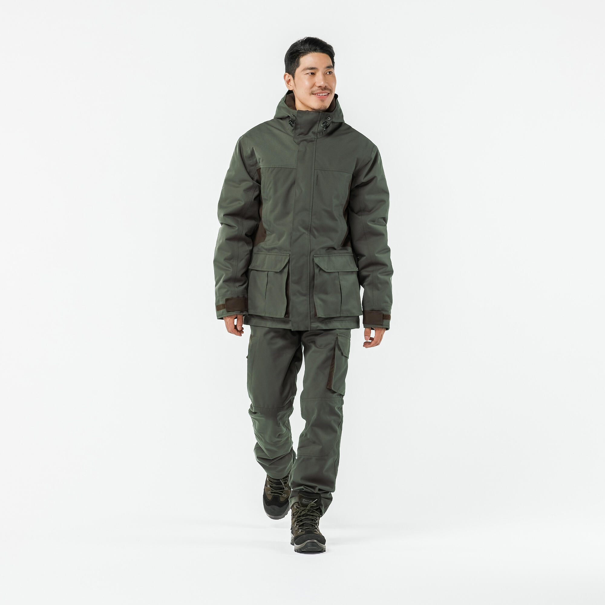 Hunting Warm Waterproof Jacket - 500 Green