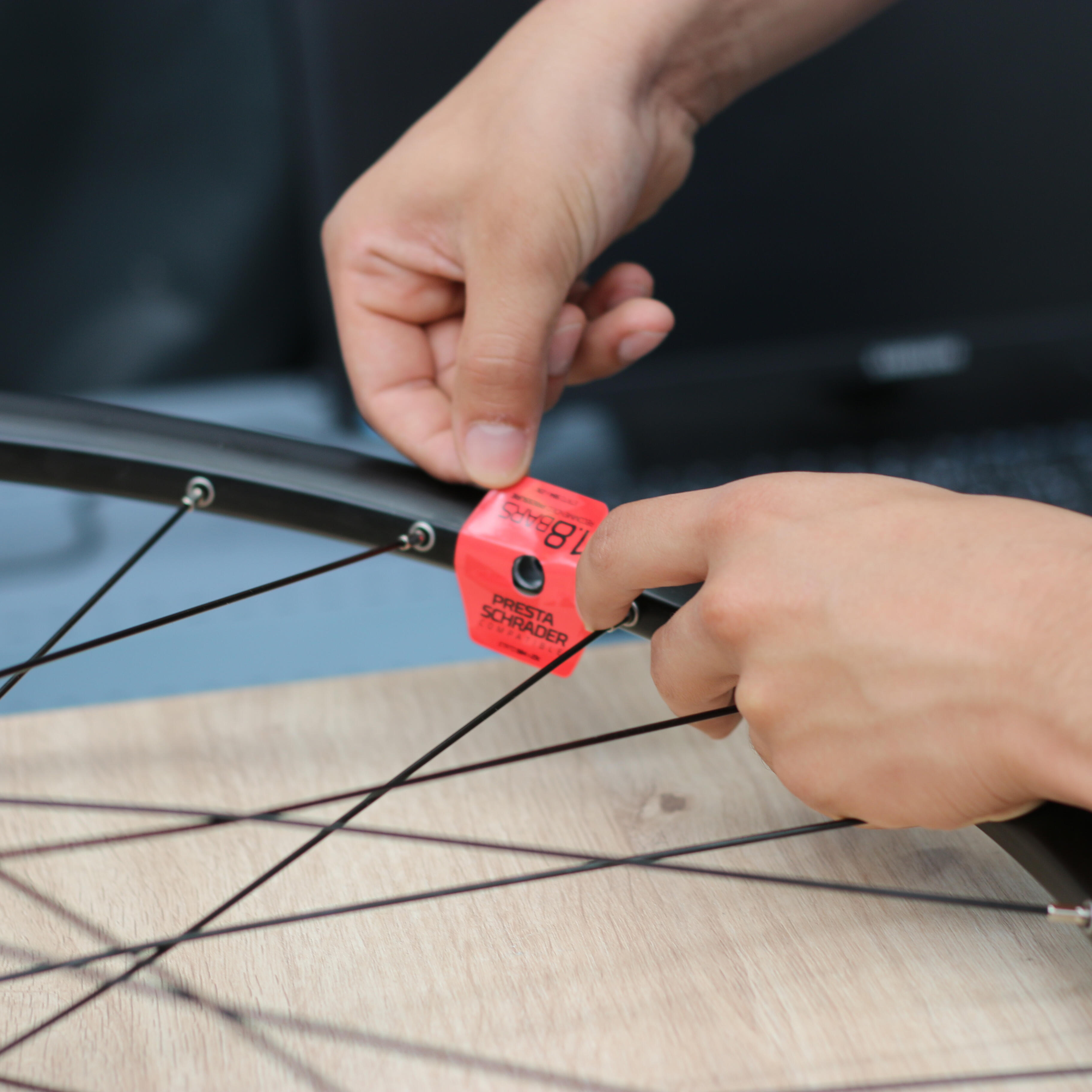 Sticker Decorations Kit + Sticking on Bike Wheel