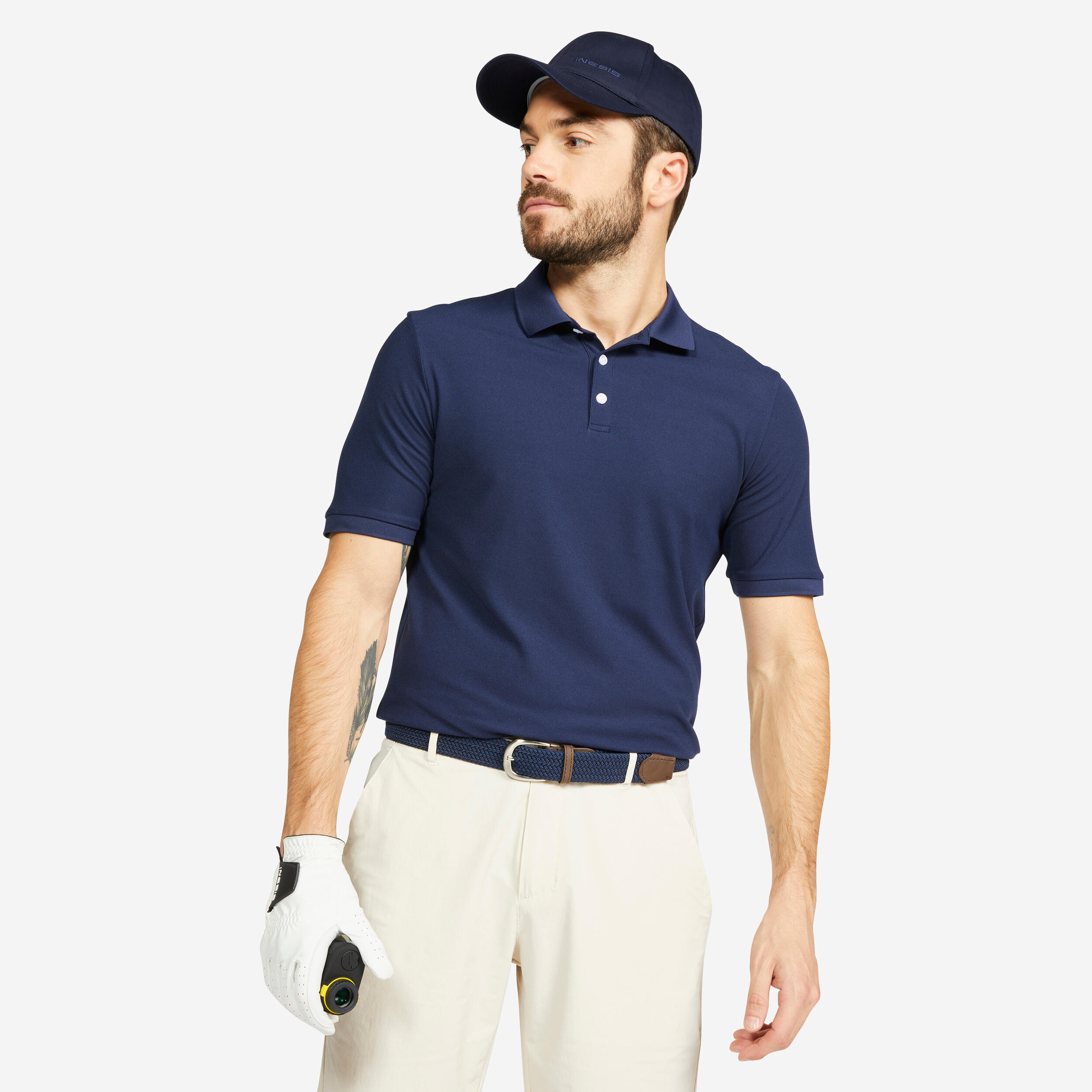 Menâs Golf Short-Sleeved Polo Shirt - WWÂ 500 Navy