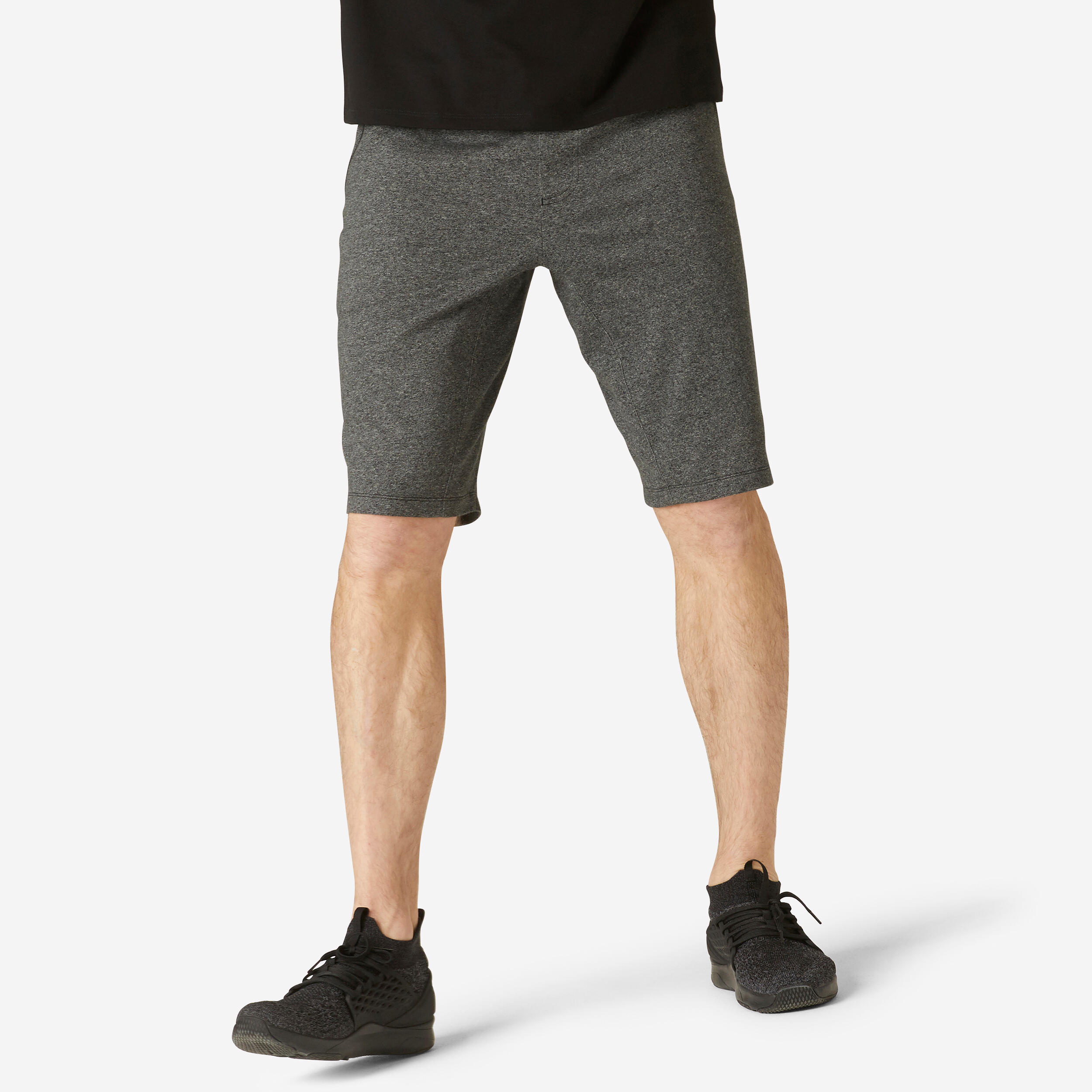 Menâs Fitness Shorts with Zipped Pockets - 520 Grey