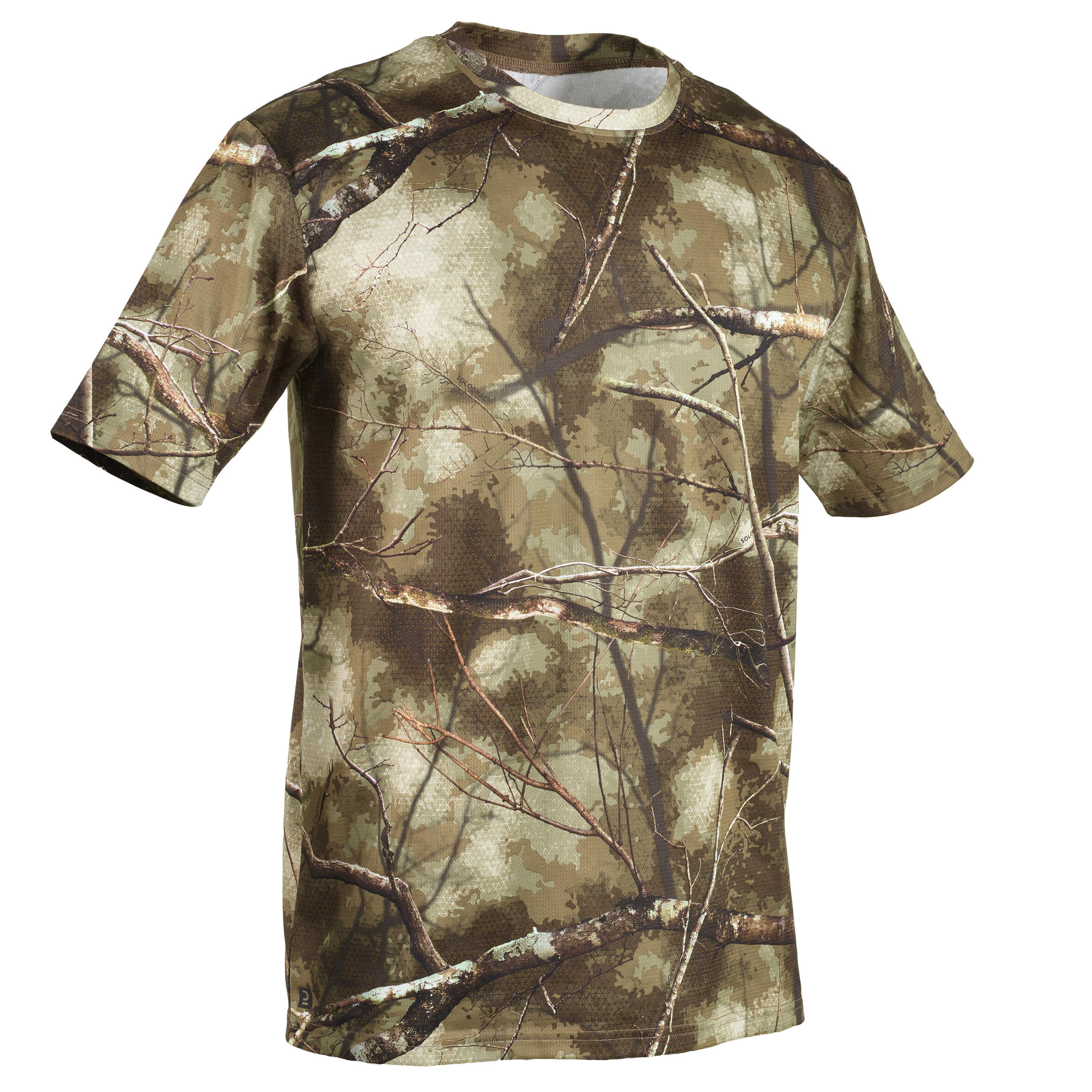 Short-Sleeved Breathable Hunting T-shirt â Treemetic 100 Camouflage